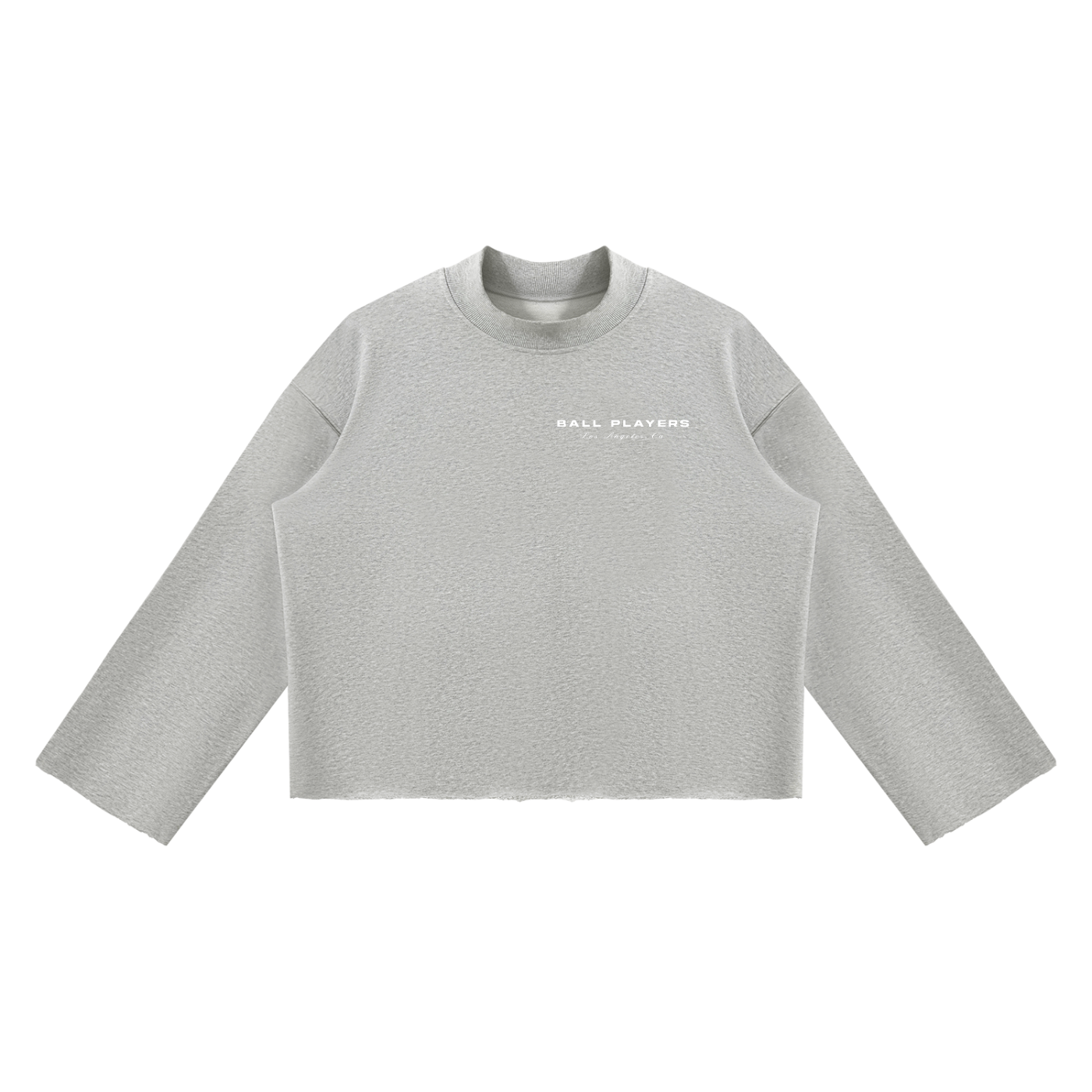 Unisex Mock Neck Raw Edge Boxy Sweatshirt