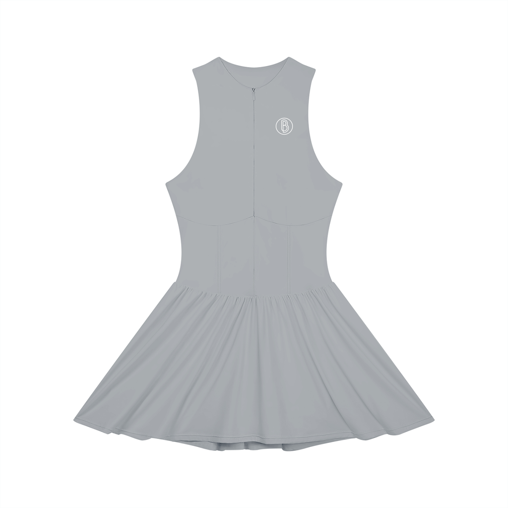 Women’s Ruched Sleeveless Full-Zip Dress
