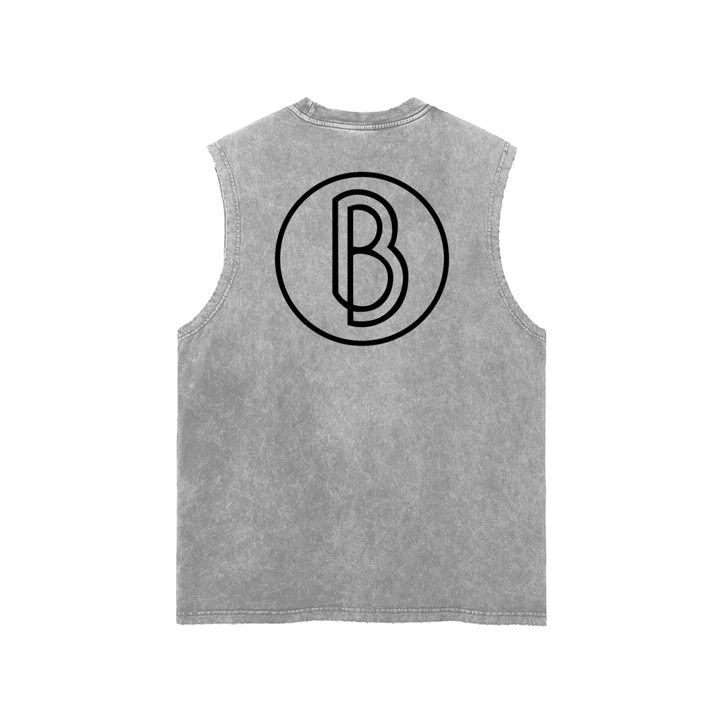 Snow Washed Frayed Hem Tank Top