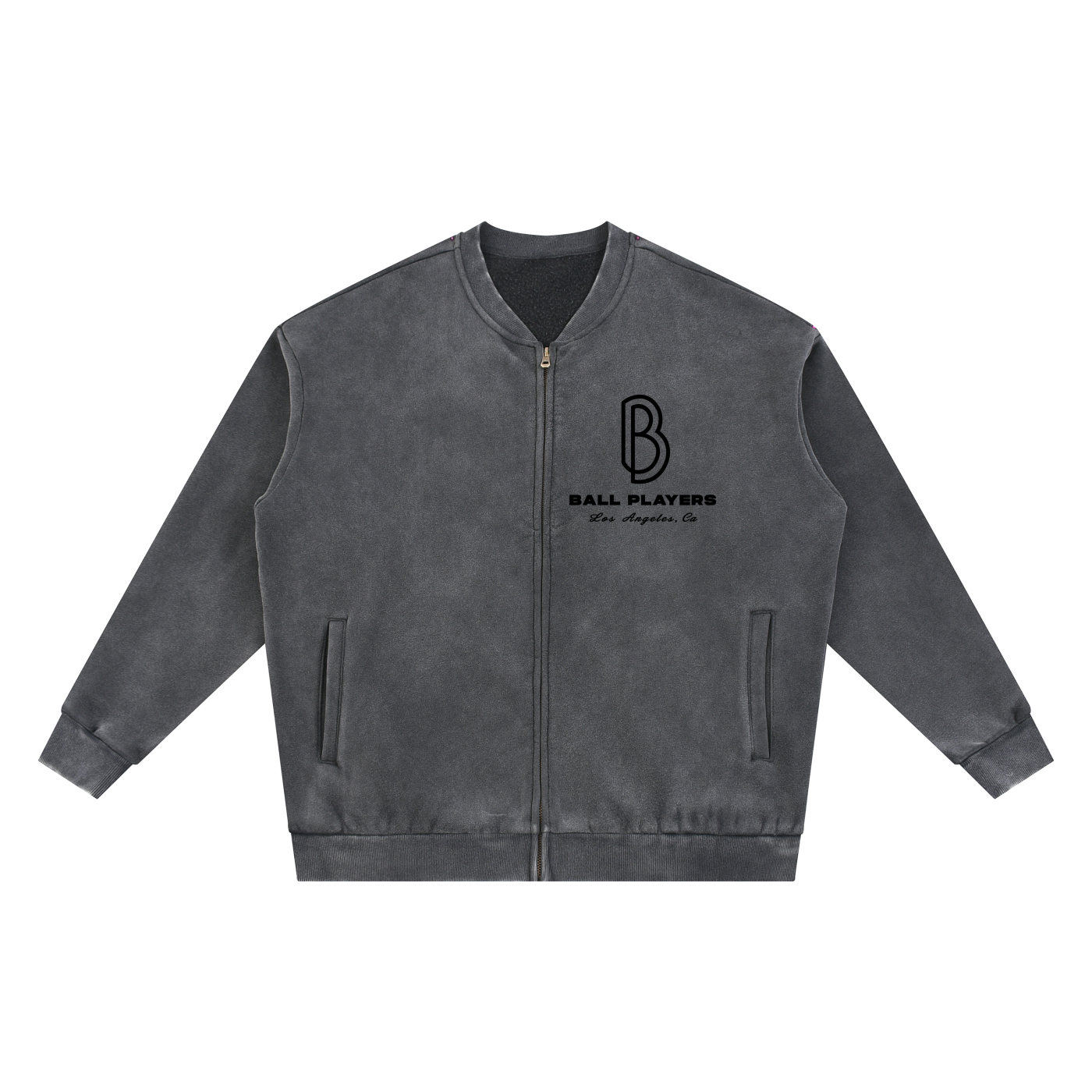Vintage Washed Fleece Baseball Jacket