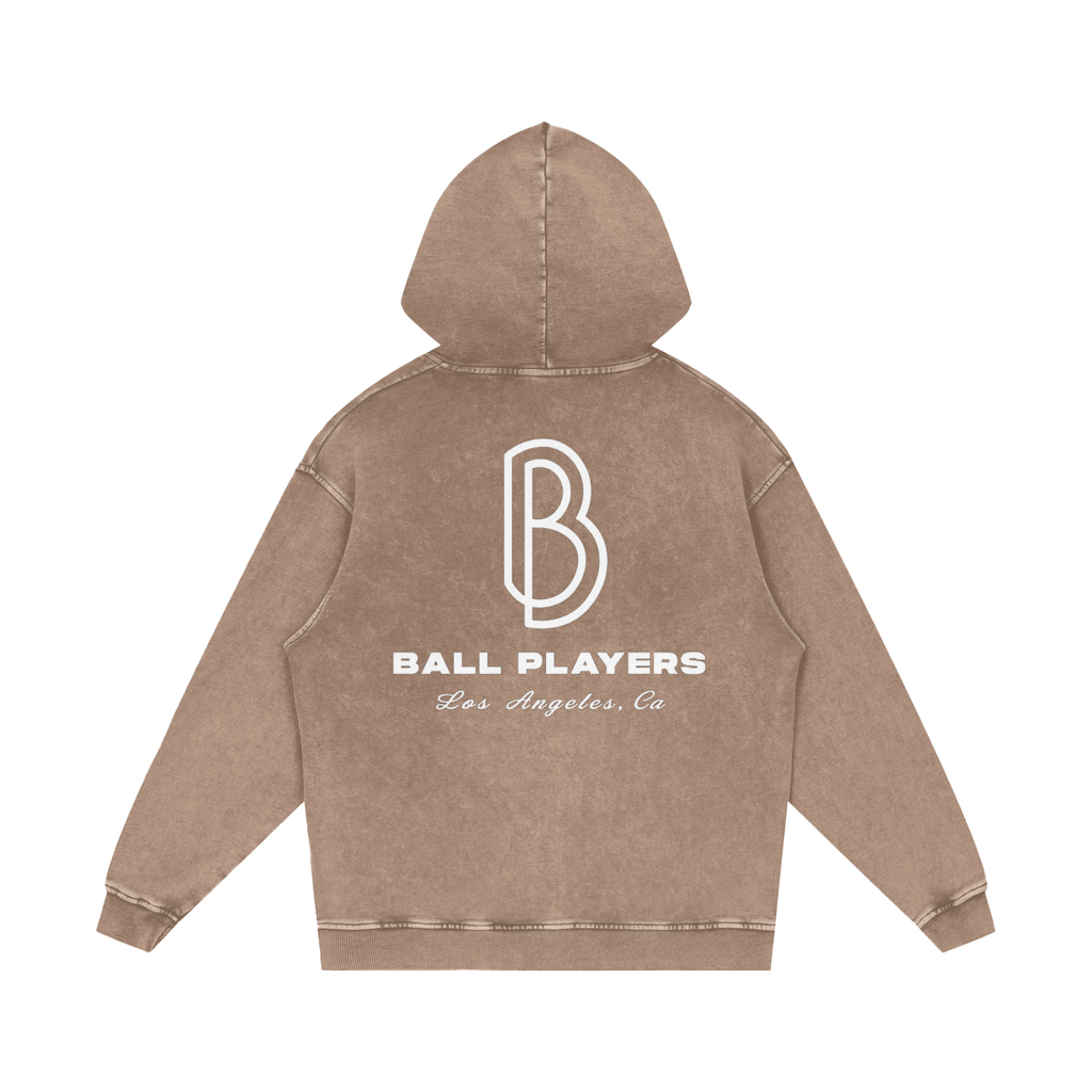 Snow Washed Loose Cotton Hoodie