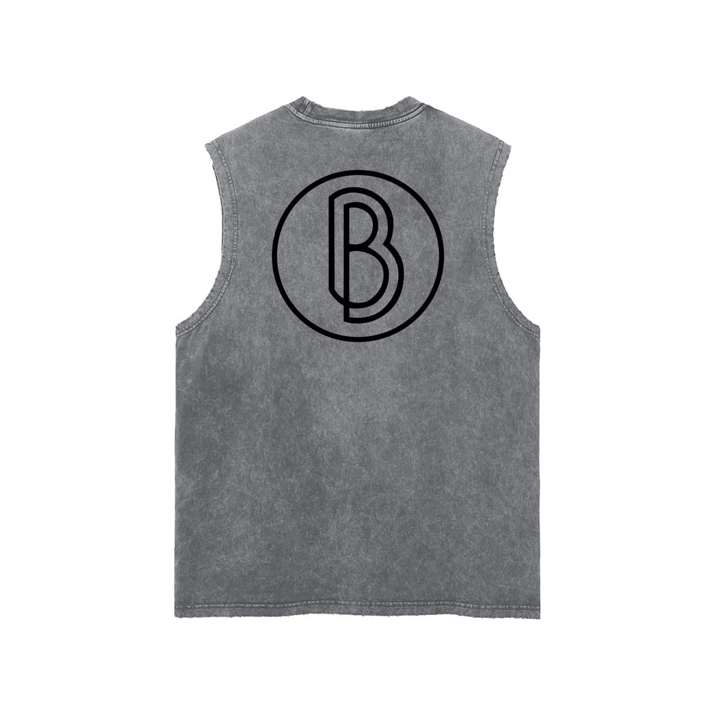 Snow Washed Frayed Hem Tank Top