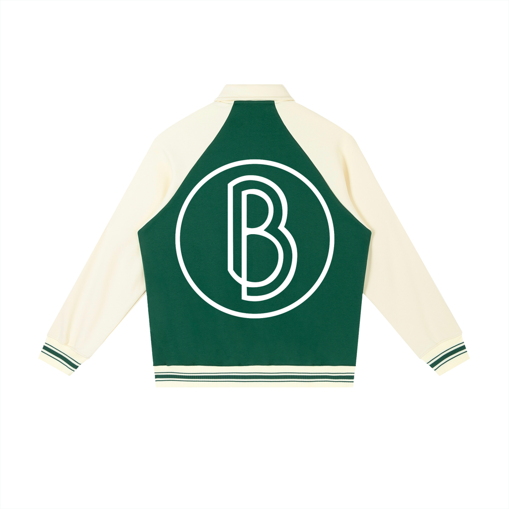 Contrast Raglan Sleeve Baseball Jacket