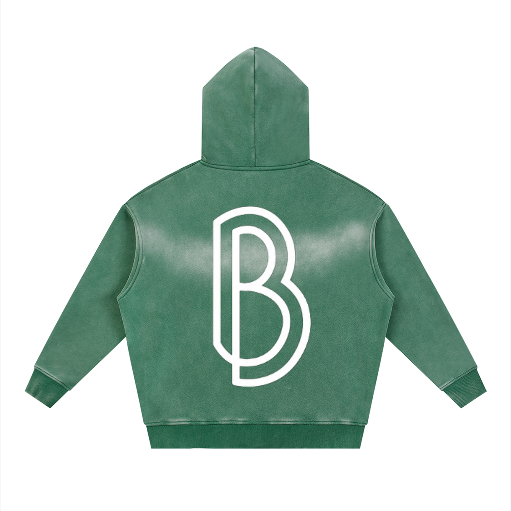 Sunfade Two-way Zipper Boxy Fleece Hoodie