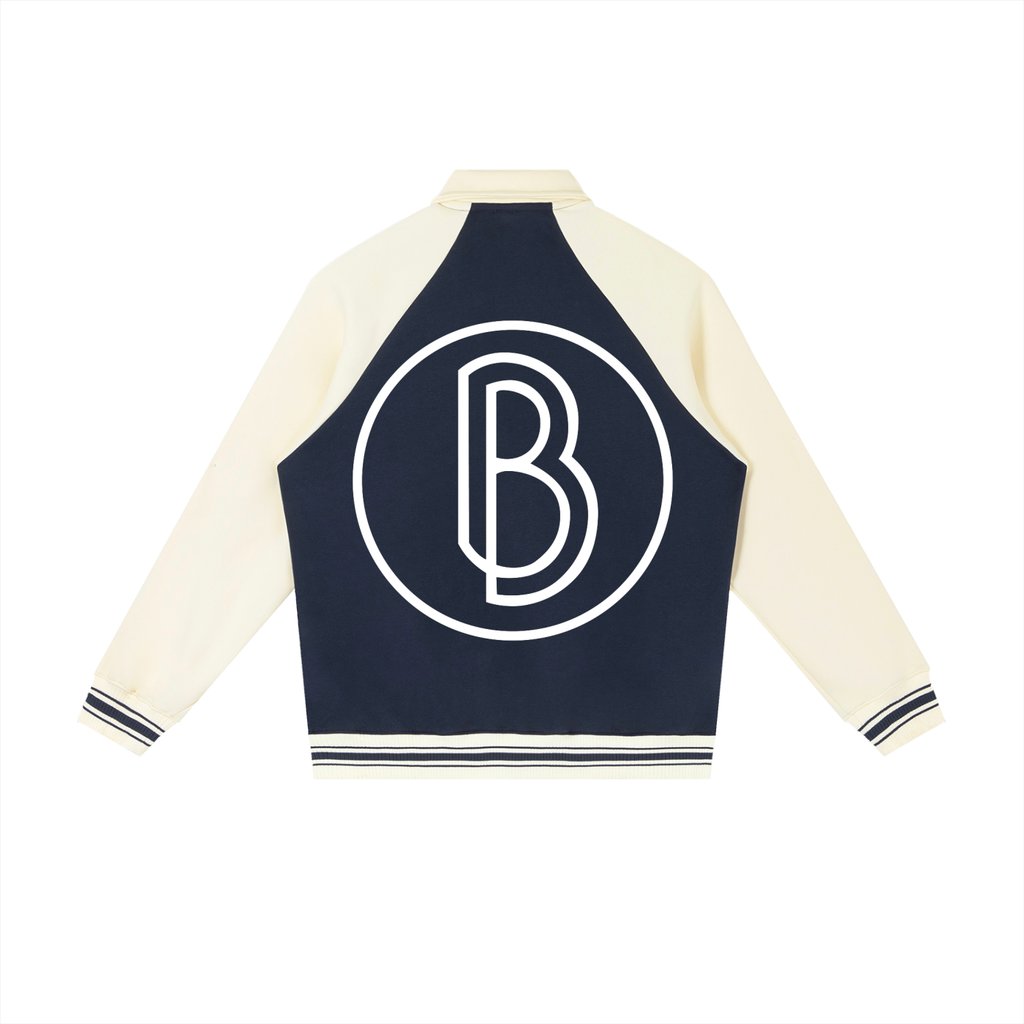 Contrast Raglan Sleeve Baseball Jacket