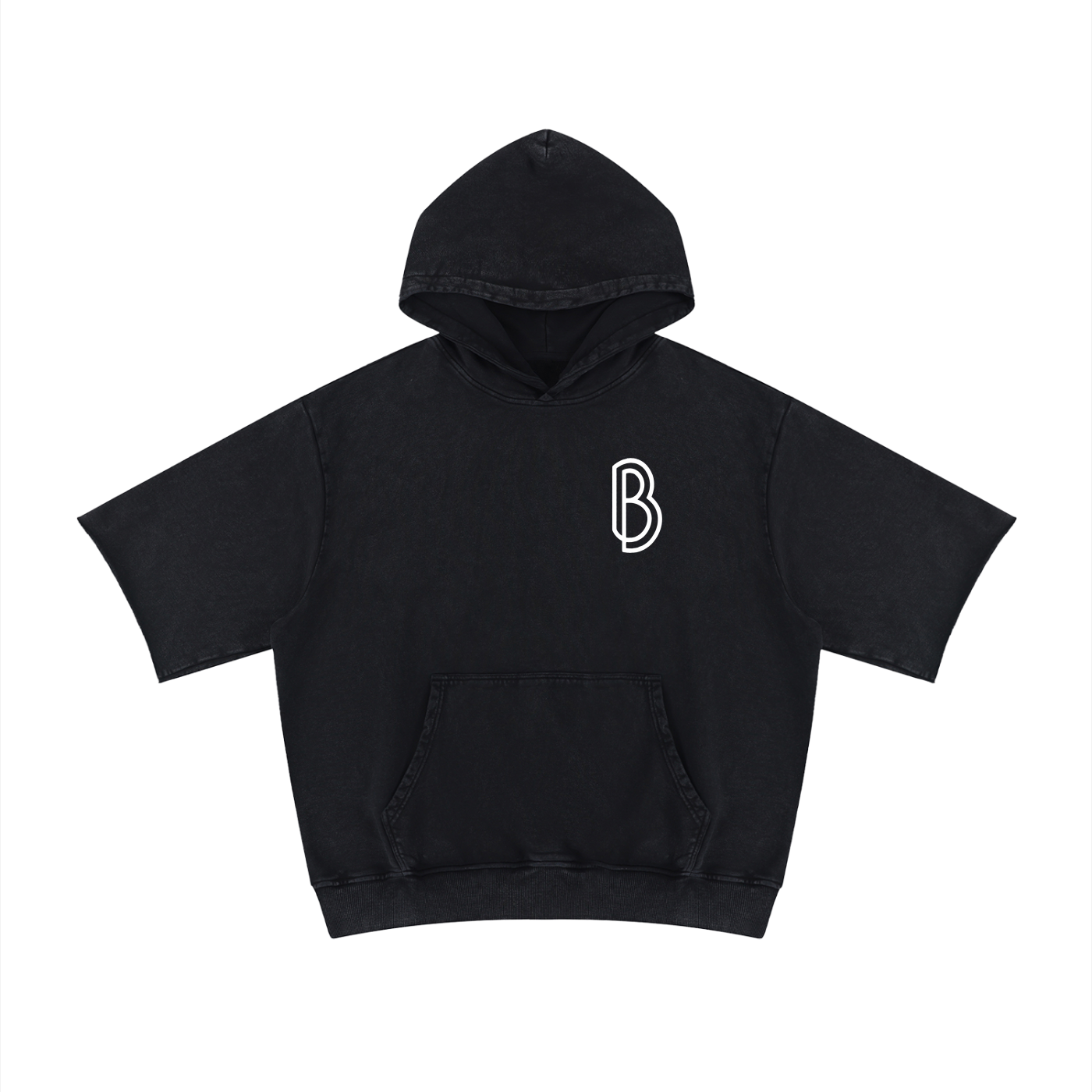 Mineral Wash Short Sleeve Hoodie