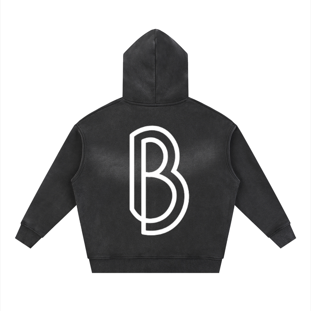 Sunfade Two-way Zipper Boxy Fleece Hoodie