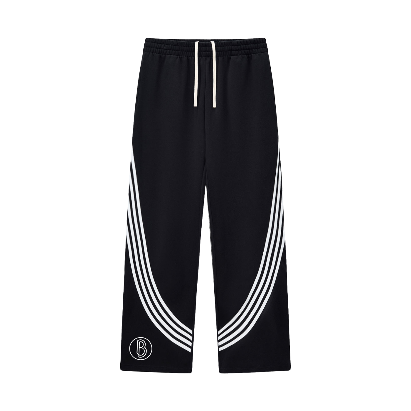 Curved Stripe Straight Sweatpants