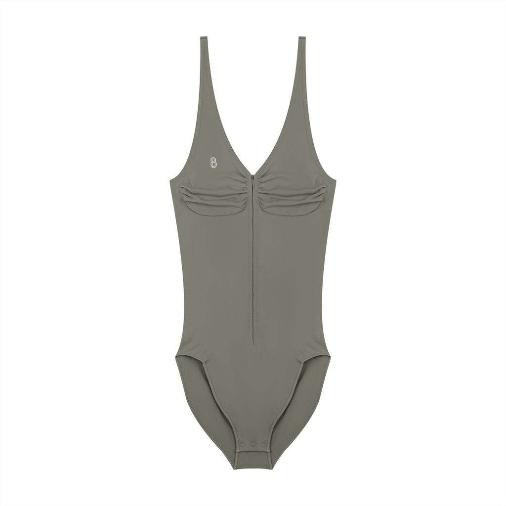 Women’s Full-Zip Ruched Bodysuit