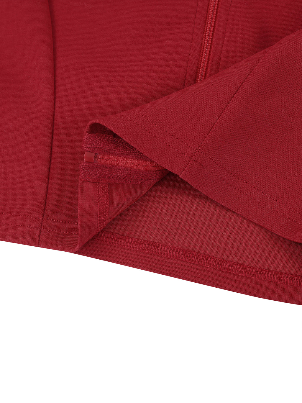 Women's Cropped Full Zip Short Sleeve T-Shirt fabric detail view 4