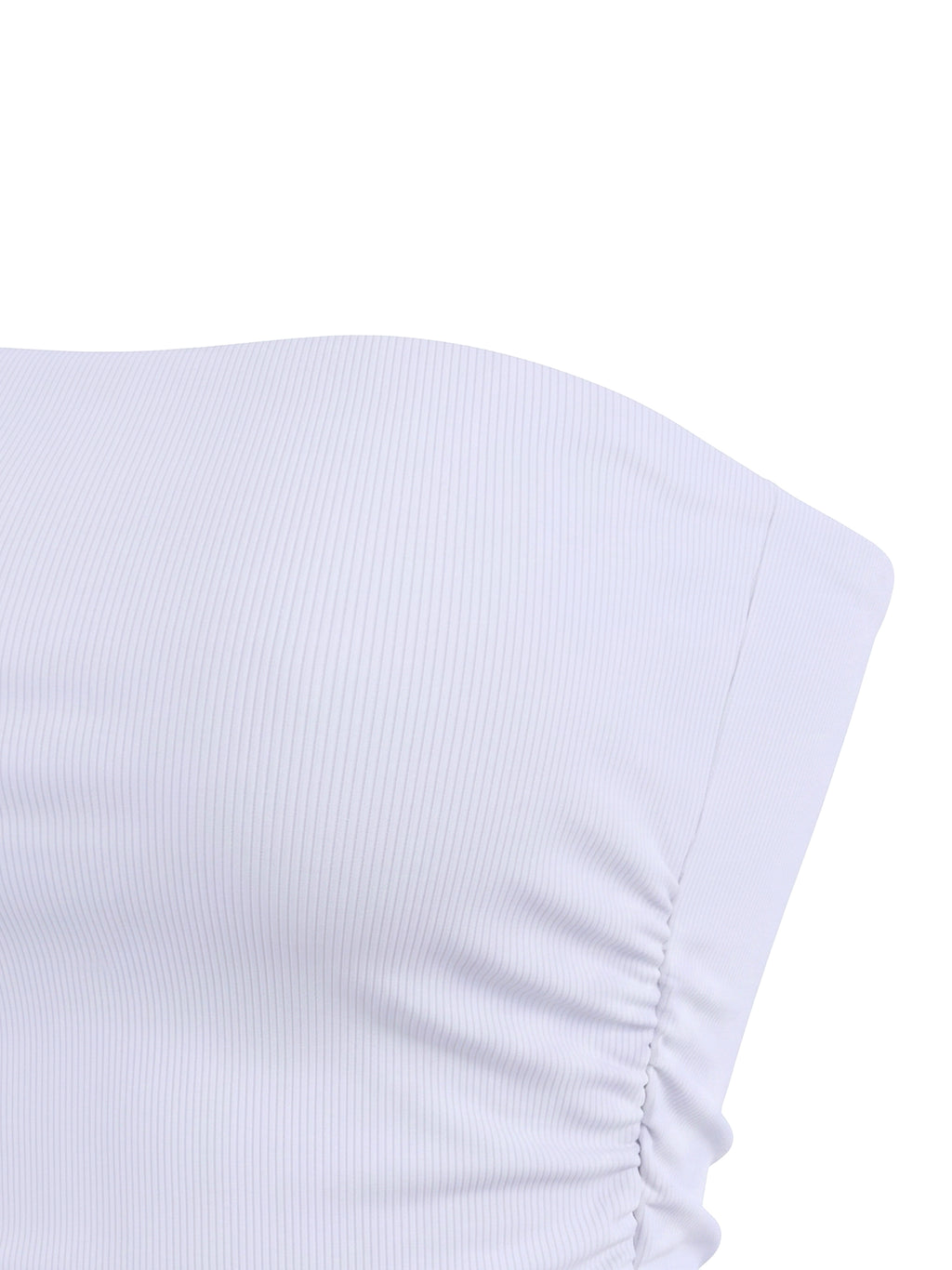Women’s Ruched Cropped Yoga Tube Top fabric detail view 3