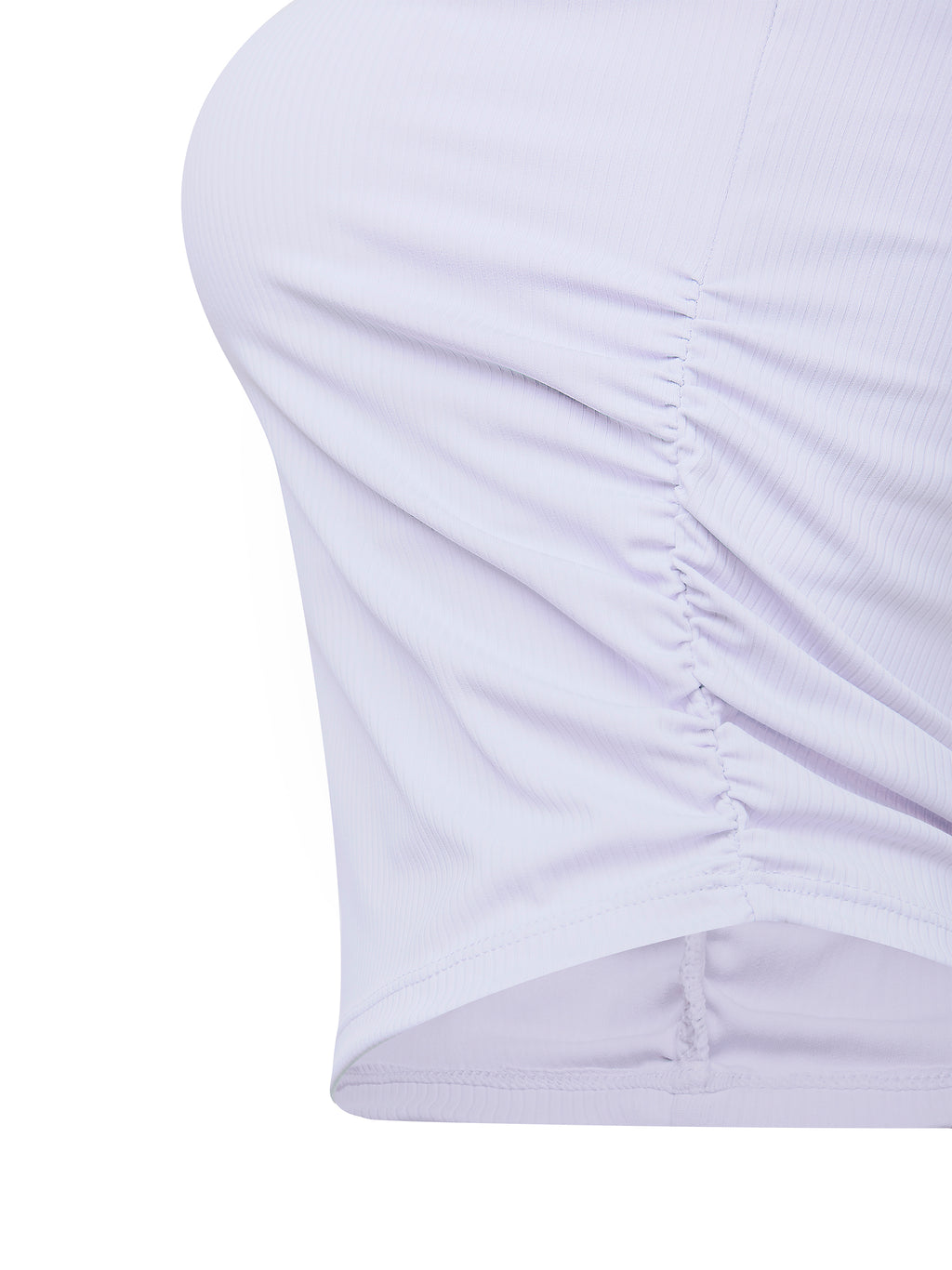 Women’s Ruched Cropped Yoga Tube Top fabric detail view 4