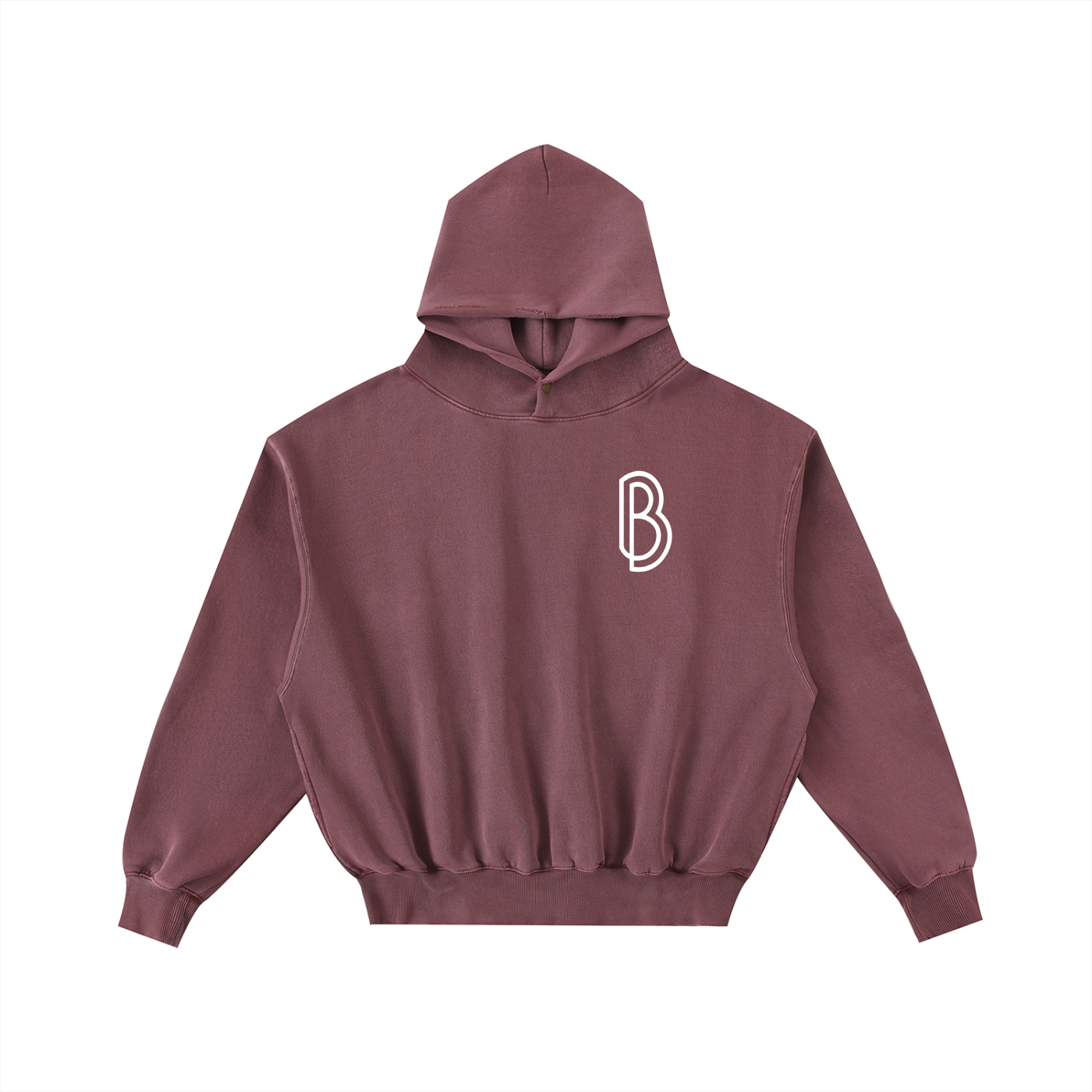 Frayed Enzyme Washed Fleece Hoodie