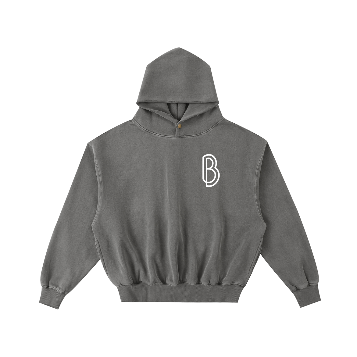 Frayed Enzyme Washed Fleece Hoodie