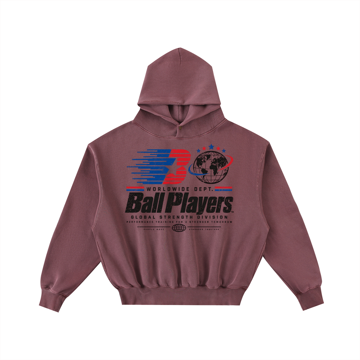 Frayed Enzyme Washed Fleece Hoodie