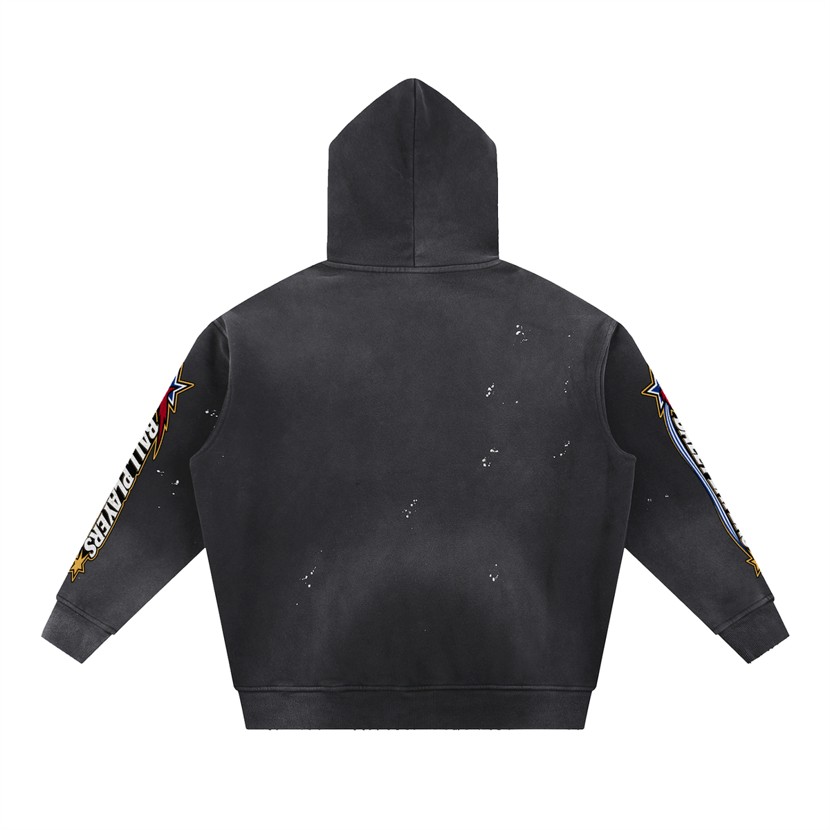 Vintage Washed Frayed Fleece Hoodie
