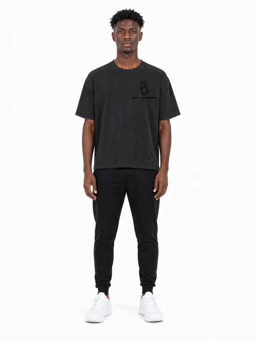Classic Frayed Boxy Tee front model view