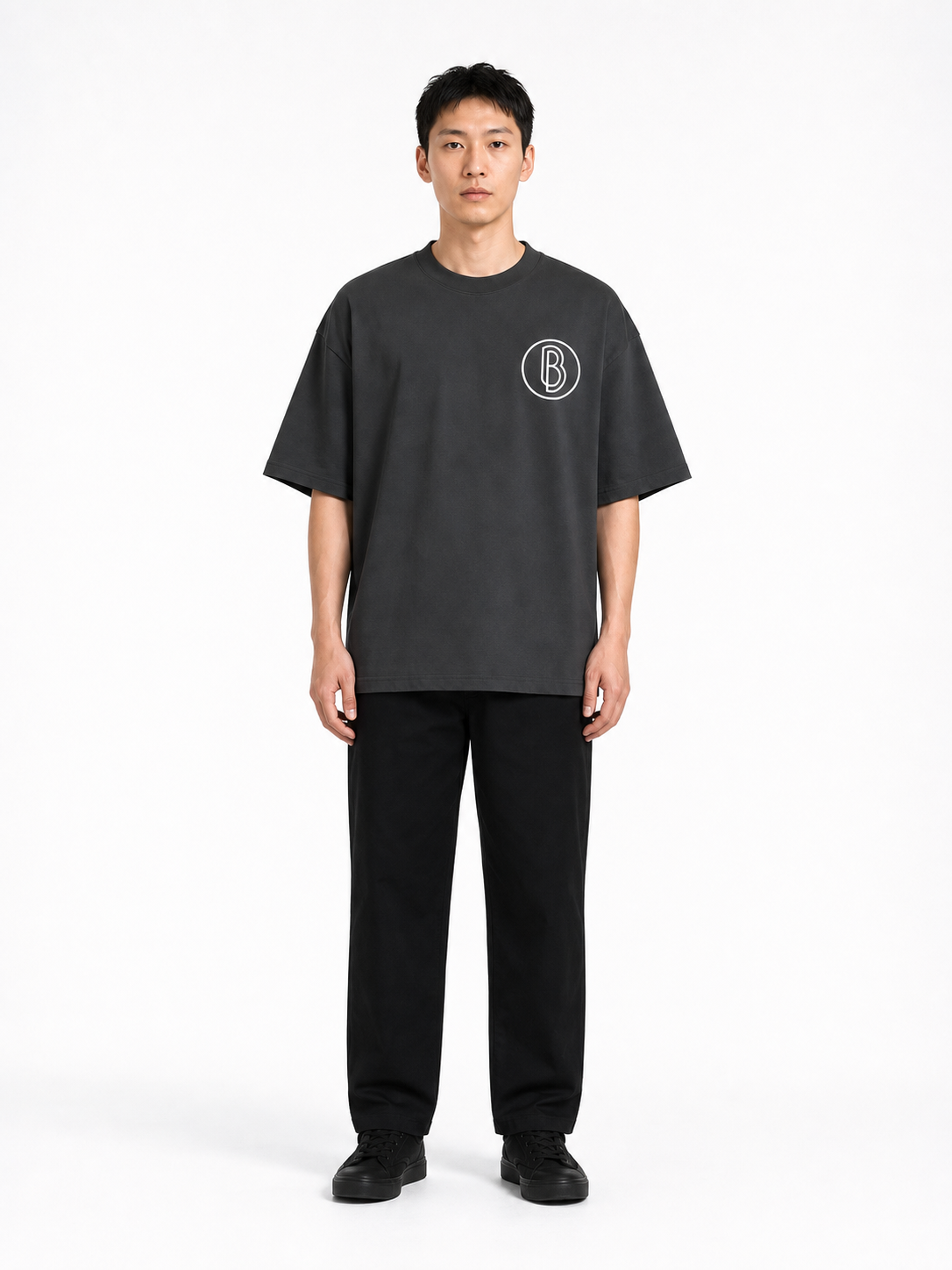 Classic Loose Boxy Tee front model view