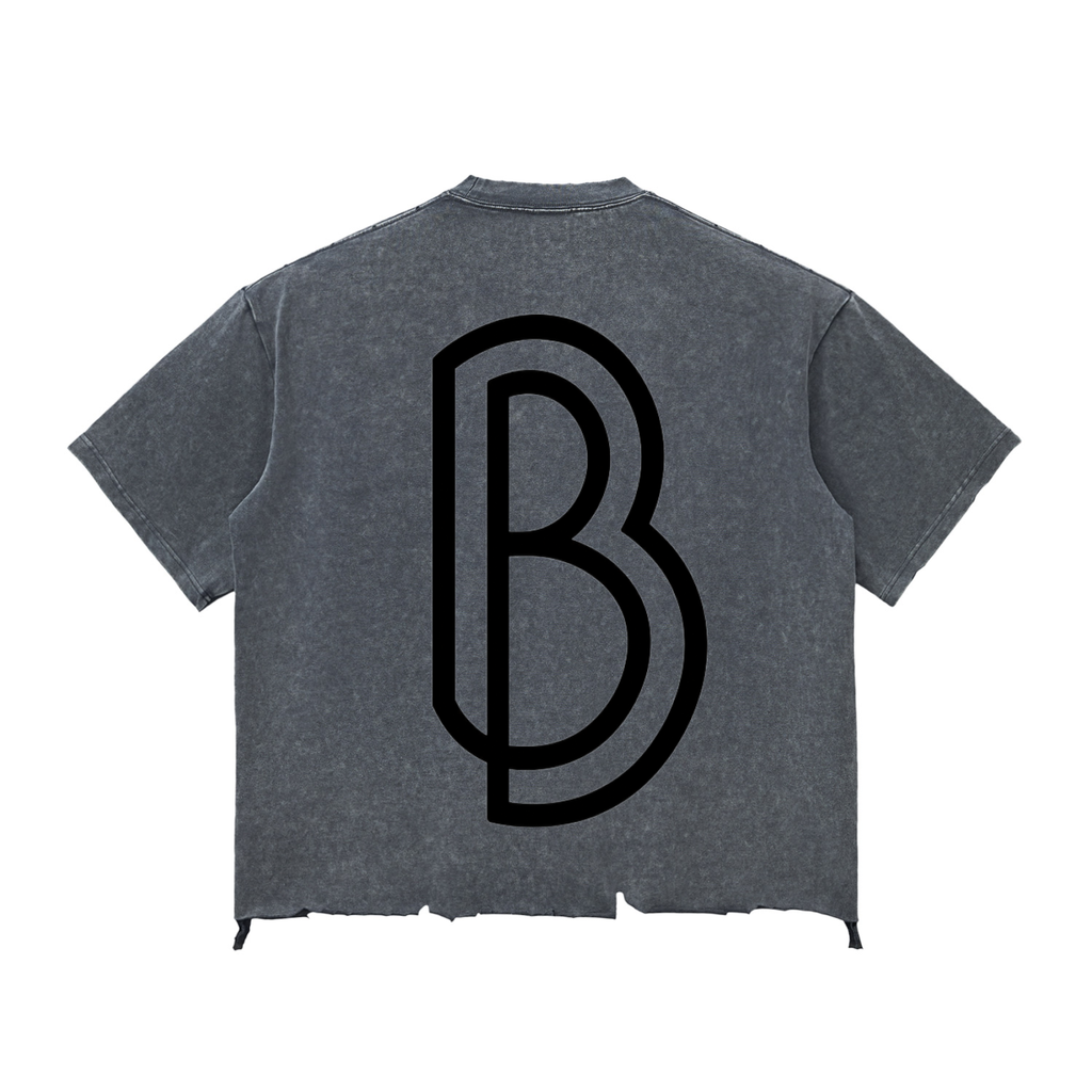 Snow Wash Raw-Hem Boxy T-shirt