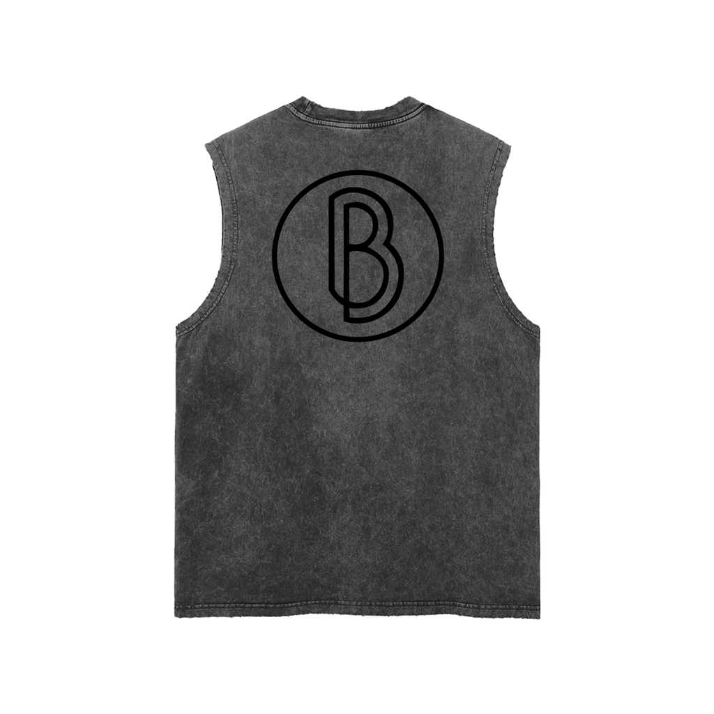 Snow Washed Frayed Hem Tank Top