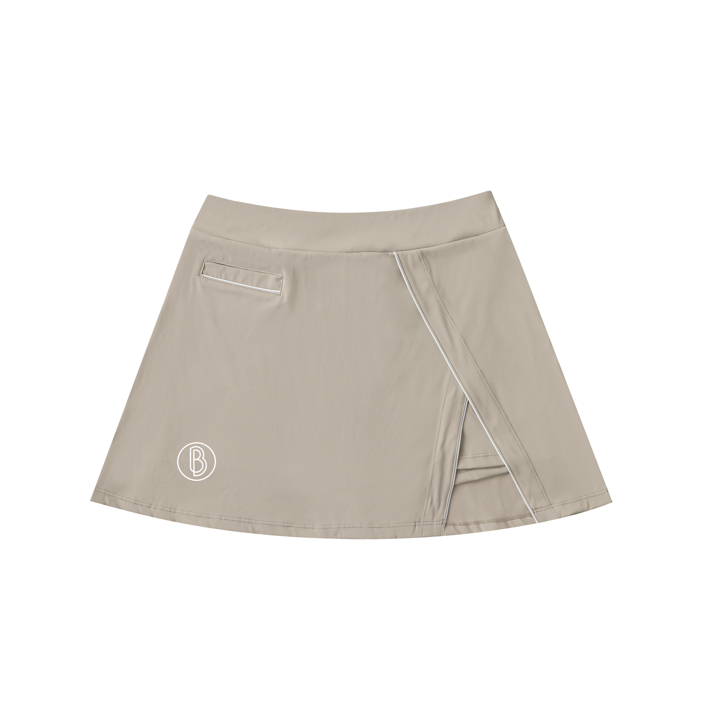 High-Waist Pocketed A-Line Skirt