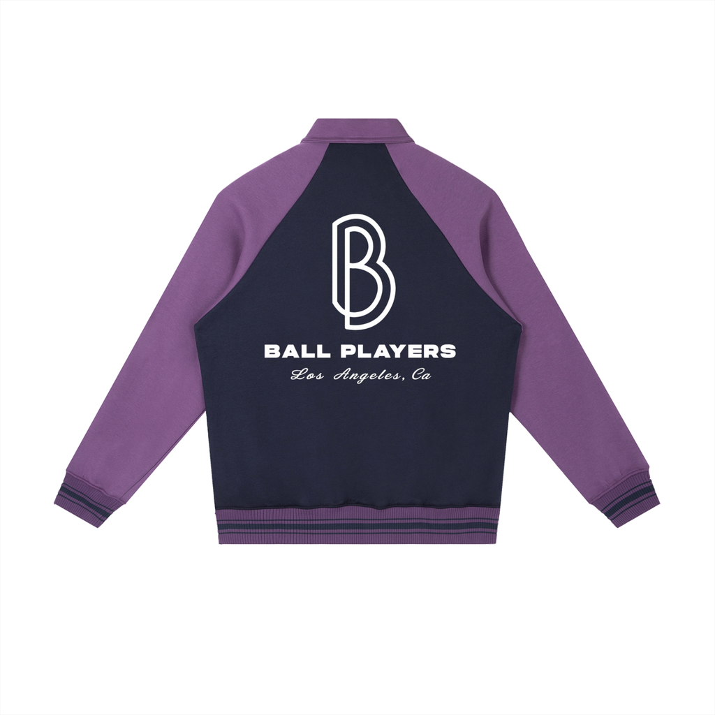 Contrast Raglan Sleeve Baseball Jacket