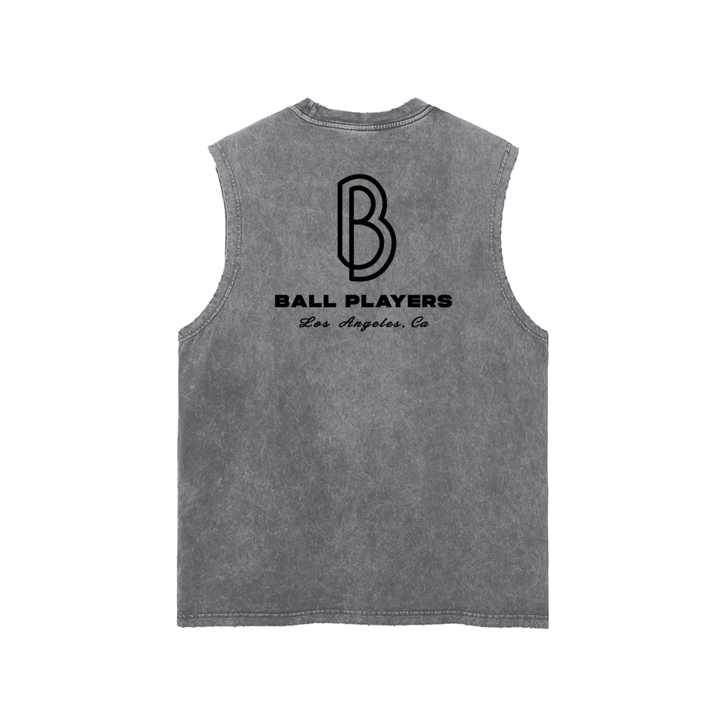 Snow Washed Frayed Hem Tank Top