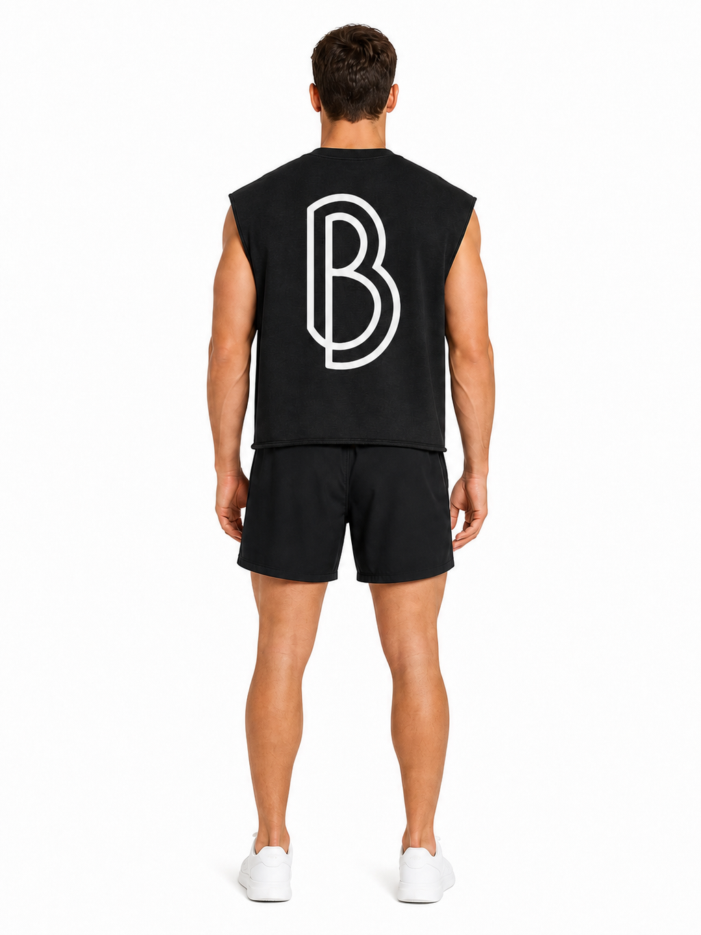 French Terry Boxy Tank Top back model view