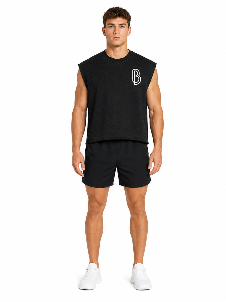 French Terry Boxy Tank Top front model view