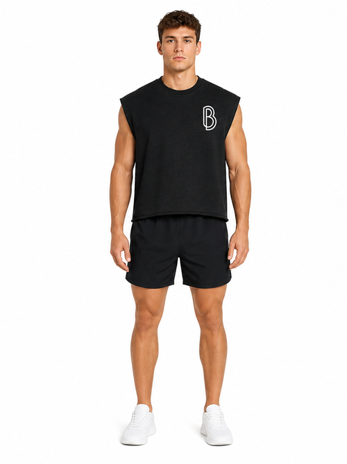 French Terry Boxy Tank Top front model view