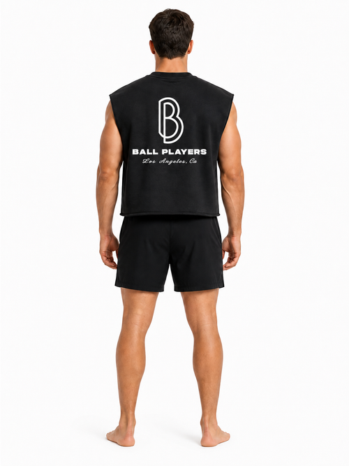 French Terry Boxy Tank Top back model view
