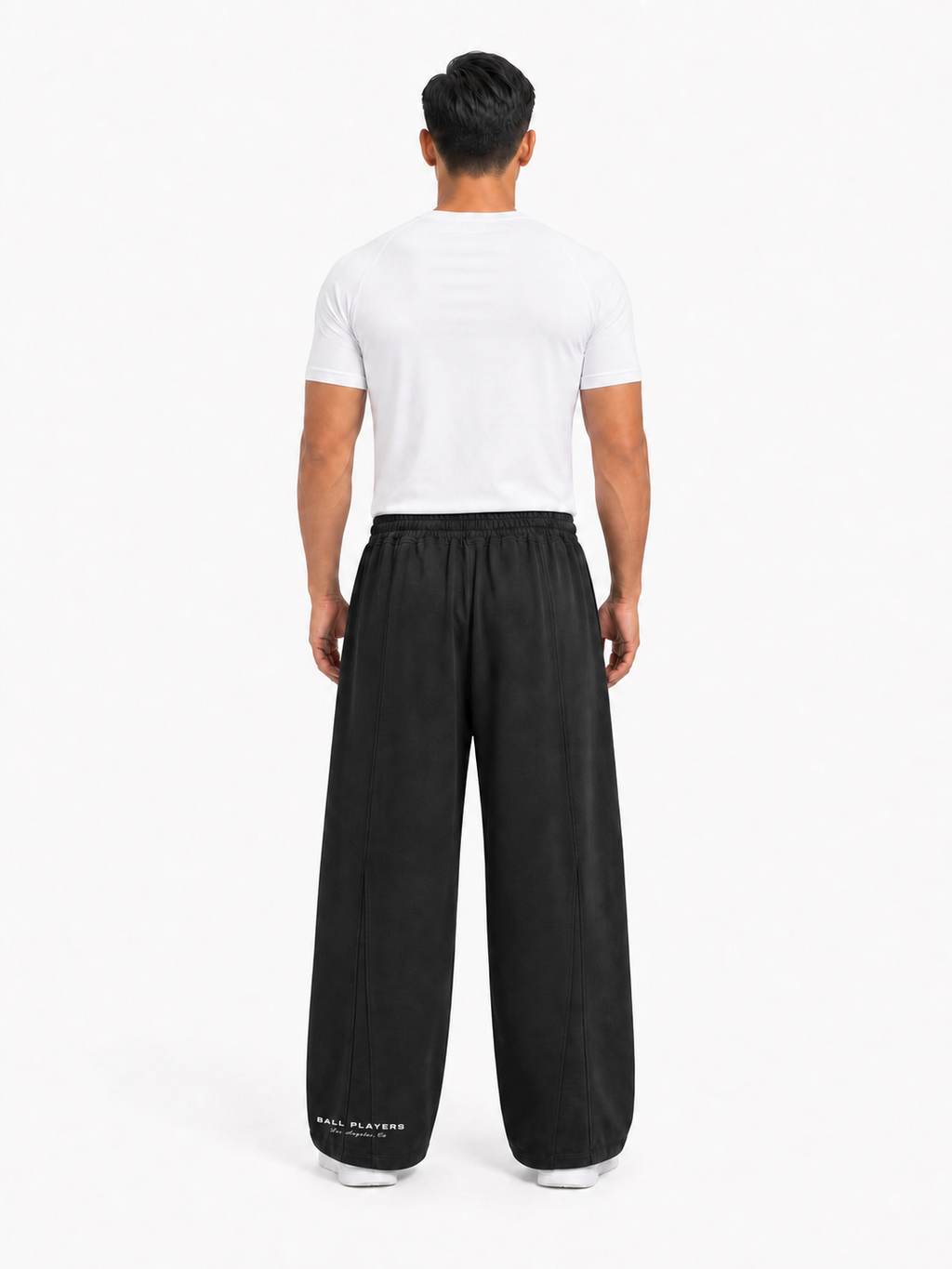 Heavyweight Wide Leg Panel Sweatpants back model view
