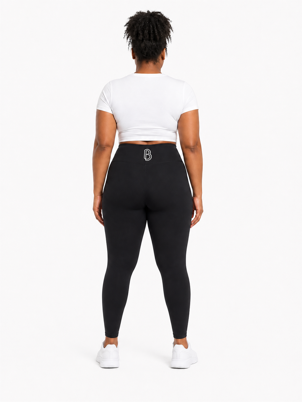 High-Waisted Yoga Leggings back model view
