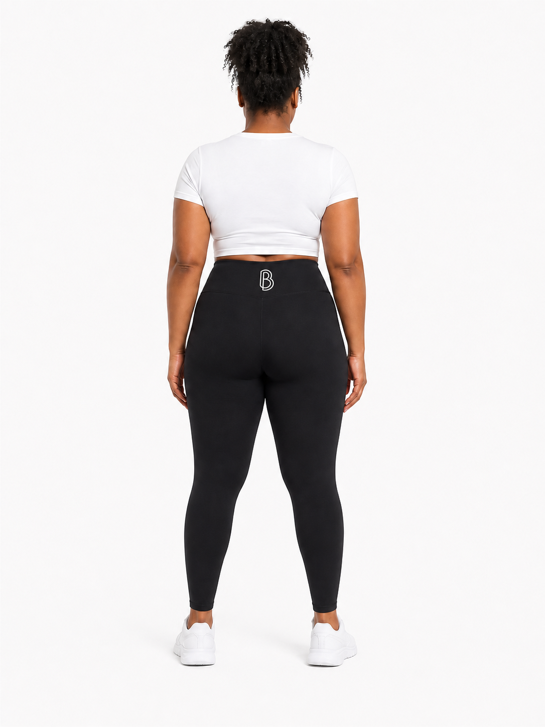 High-Waisted Yoga Leggings back model view