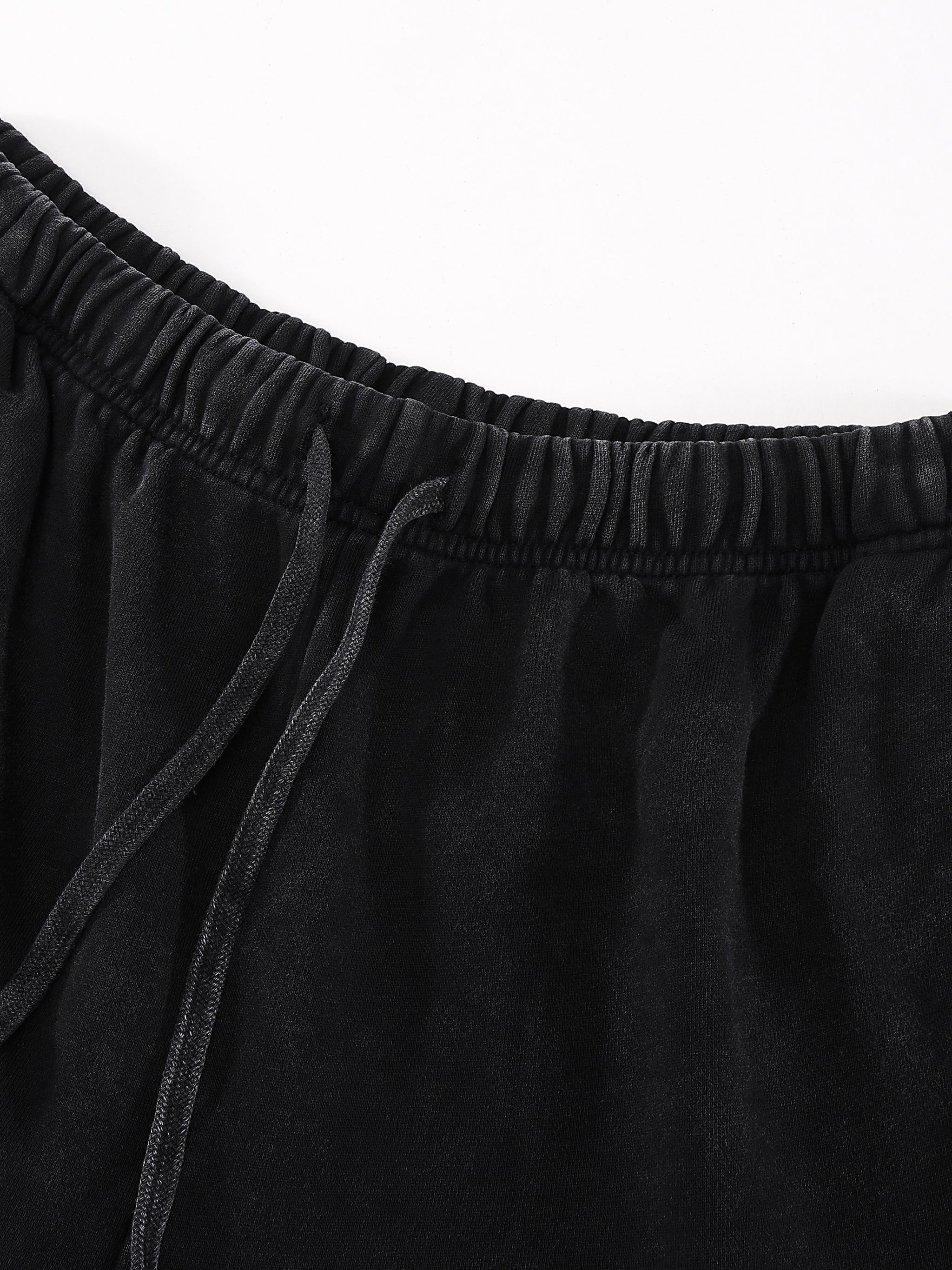 Snow Washed Raw Hem Shorts fabric detail view 1