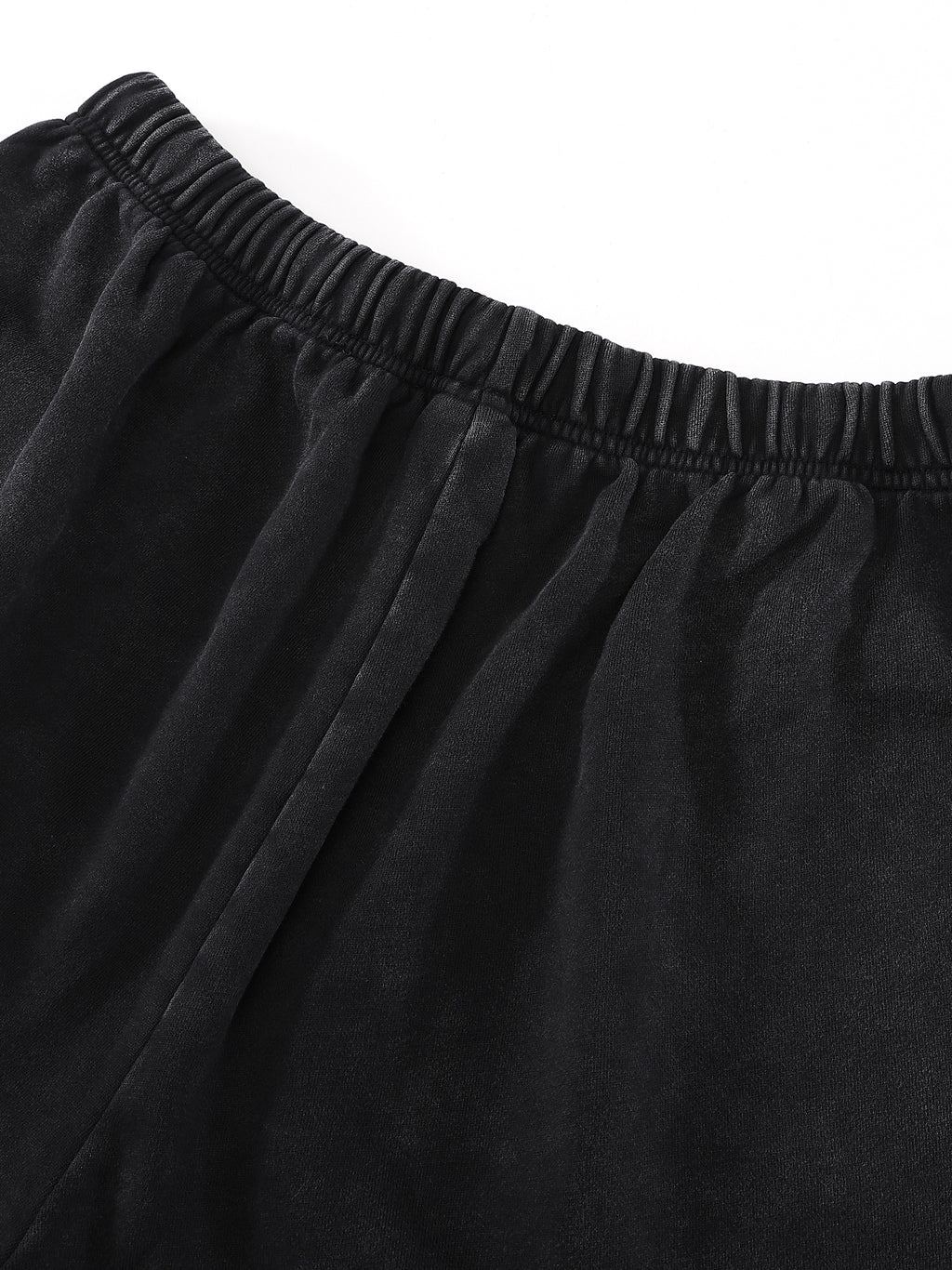 Snow Washed Raw Hem Shorts fabric detail view 5