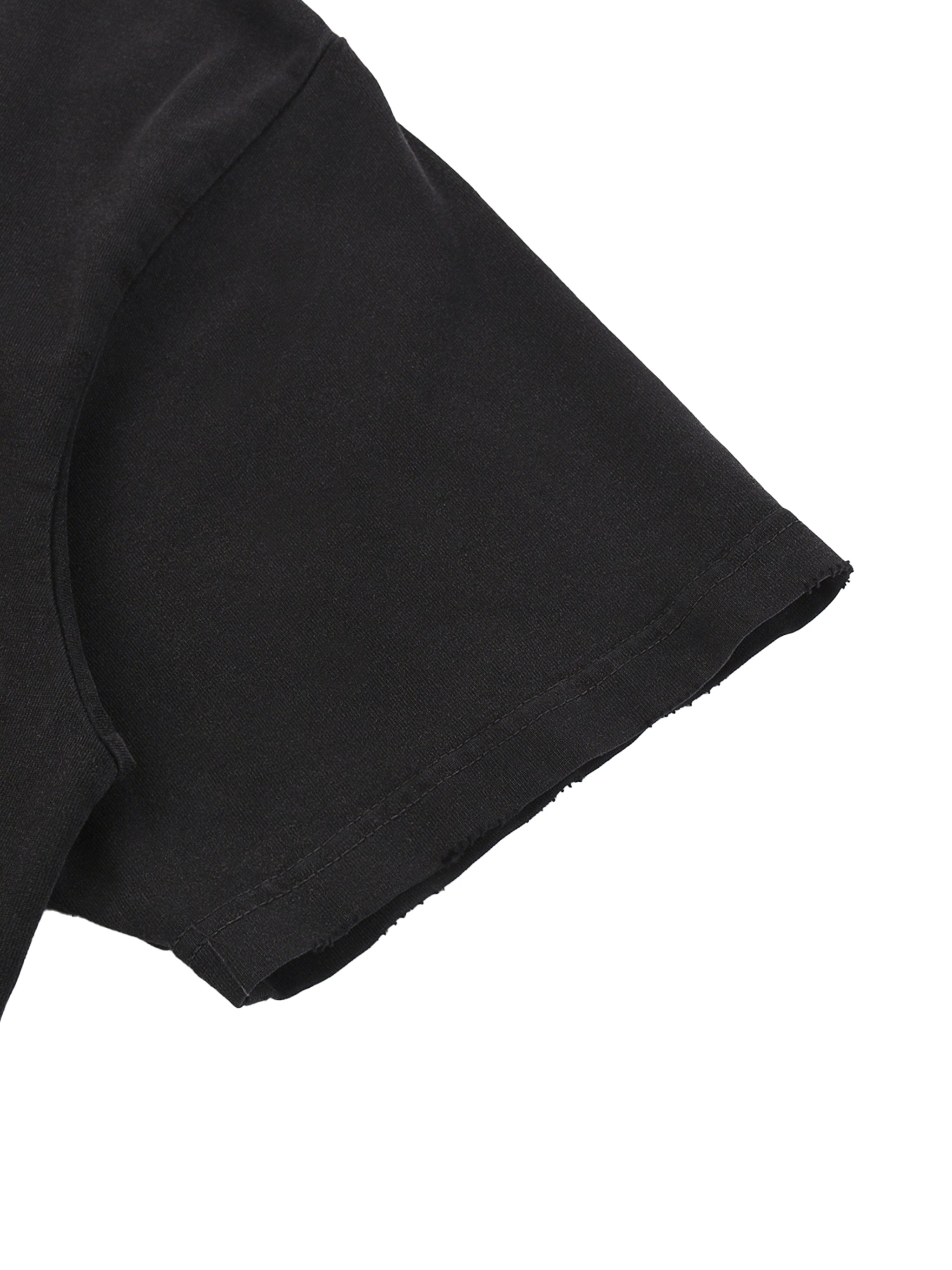 Snow Washed Raw-Hem T-Shirt fabric detail view 2