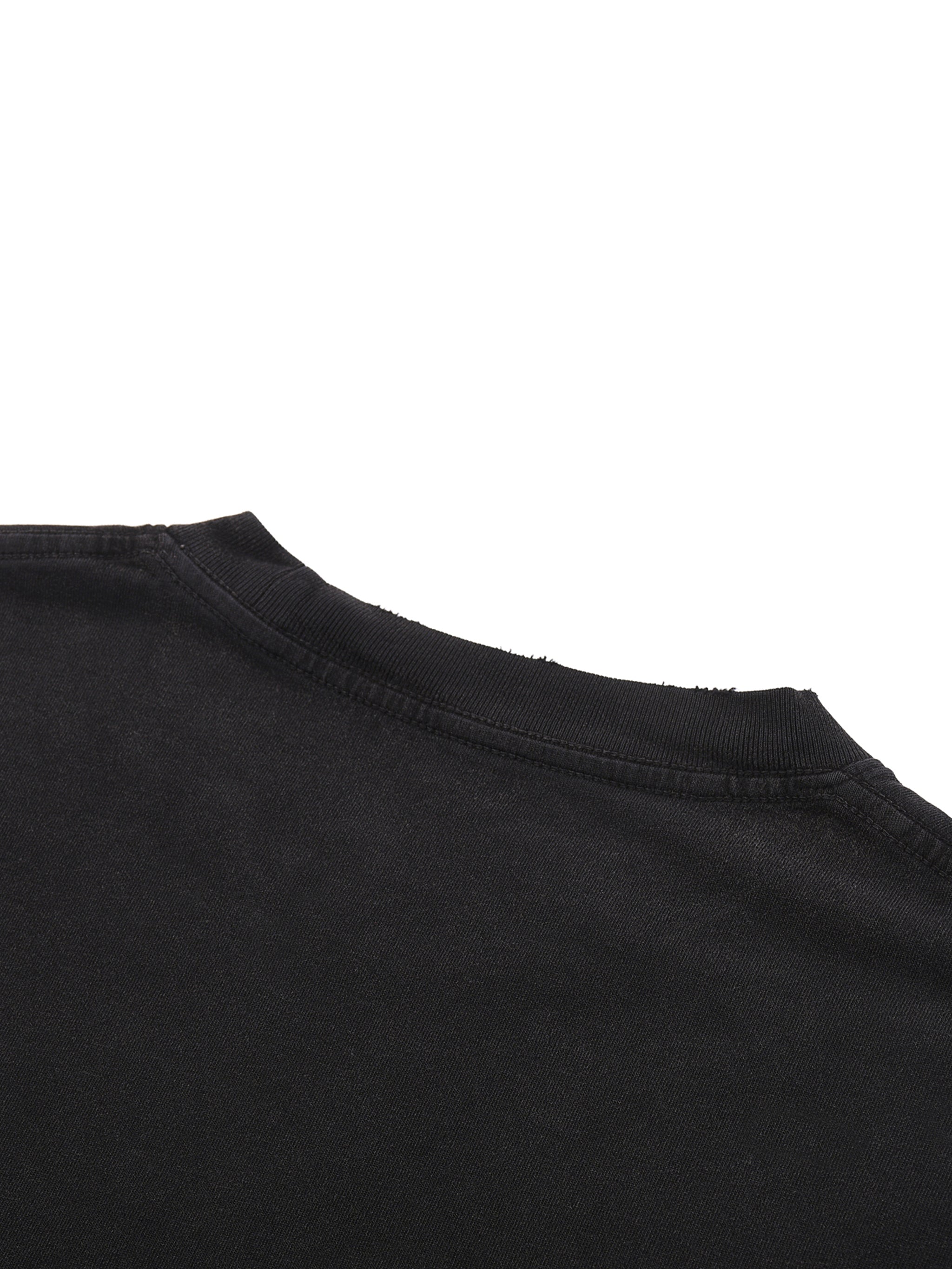 Snow Washed Raw-Hem T-Shirt fabric detail view 6