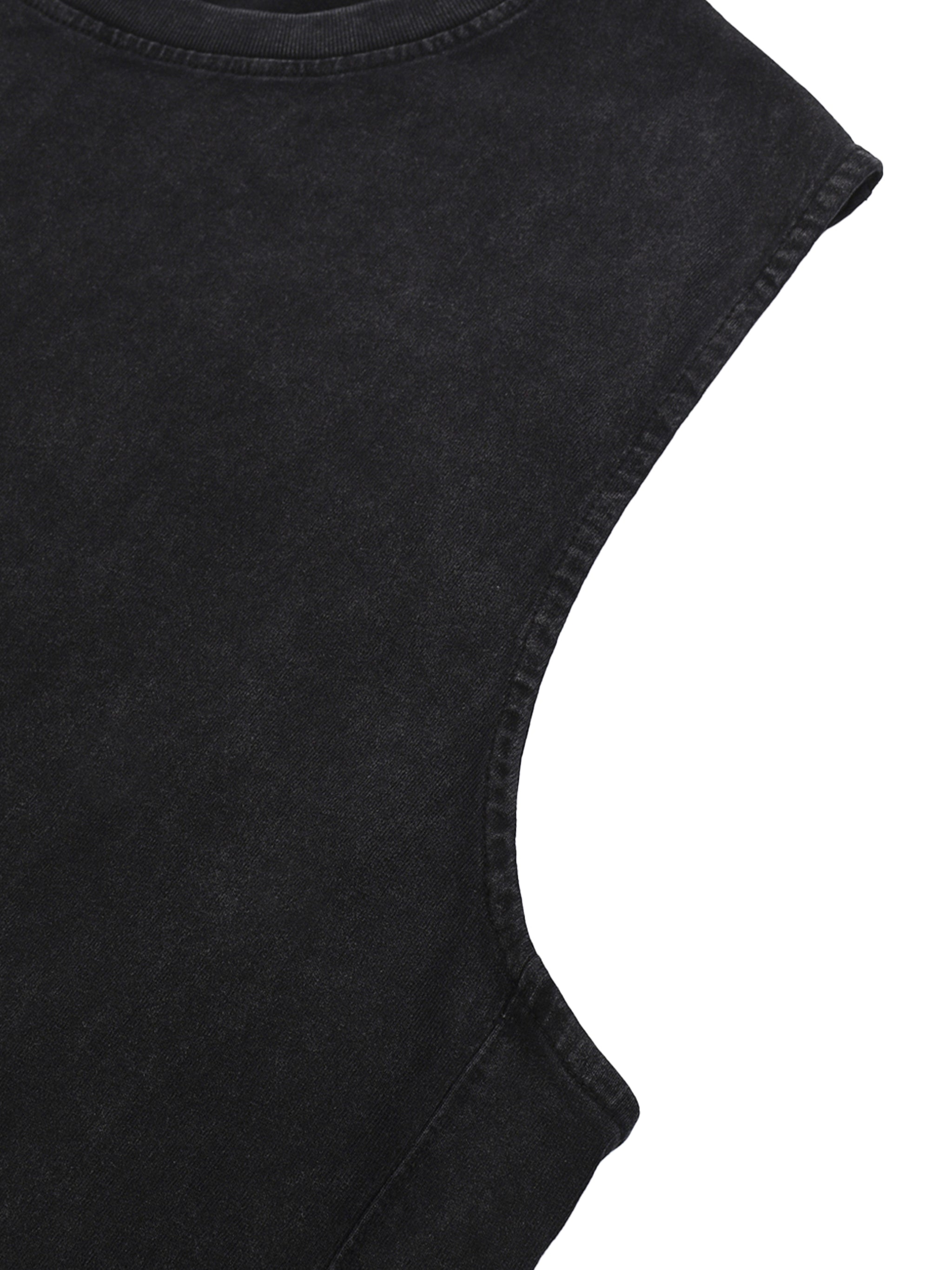 Snow Washed Raw-Hem Tank Top fabric detail view 2