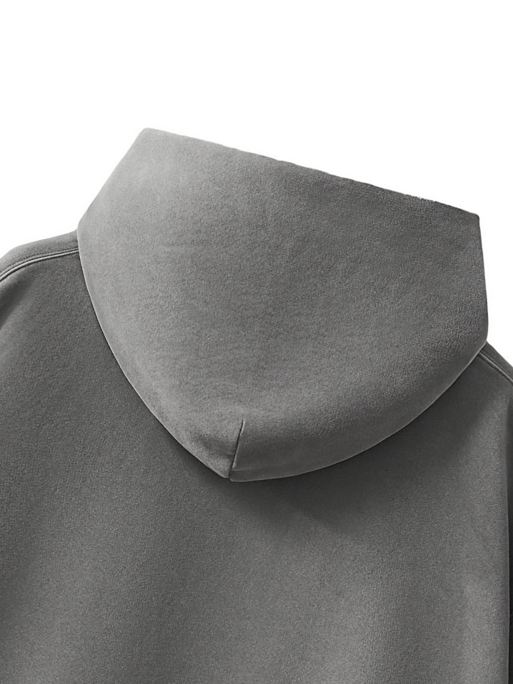 Frayed Enzyme Washed Fleece Hoodie fabric detail view 6