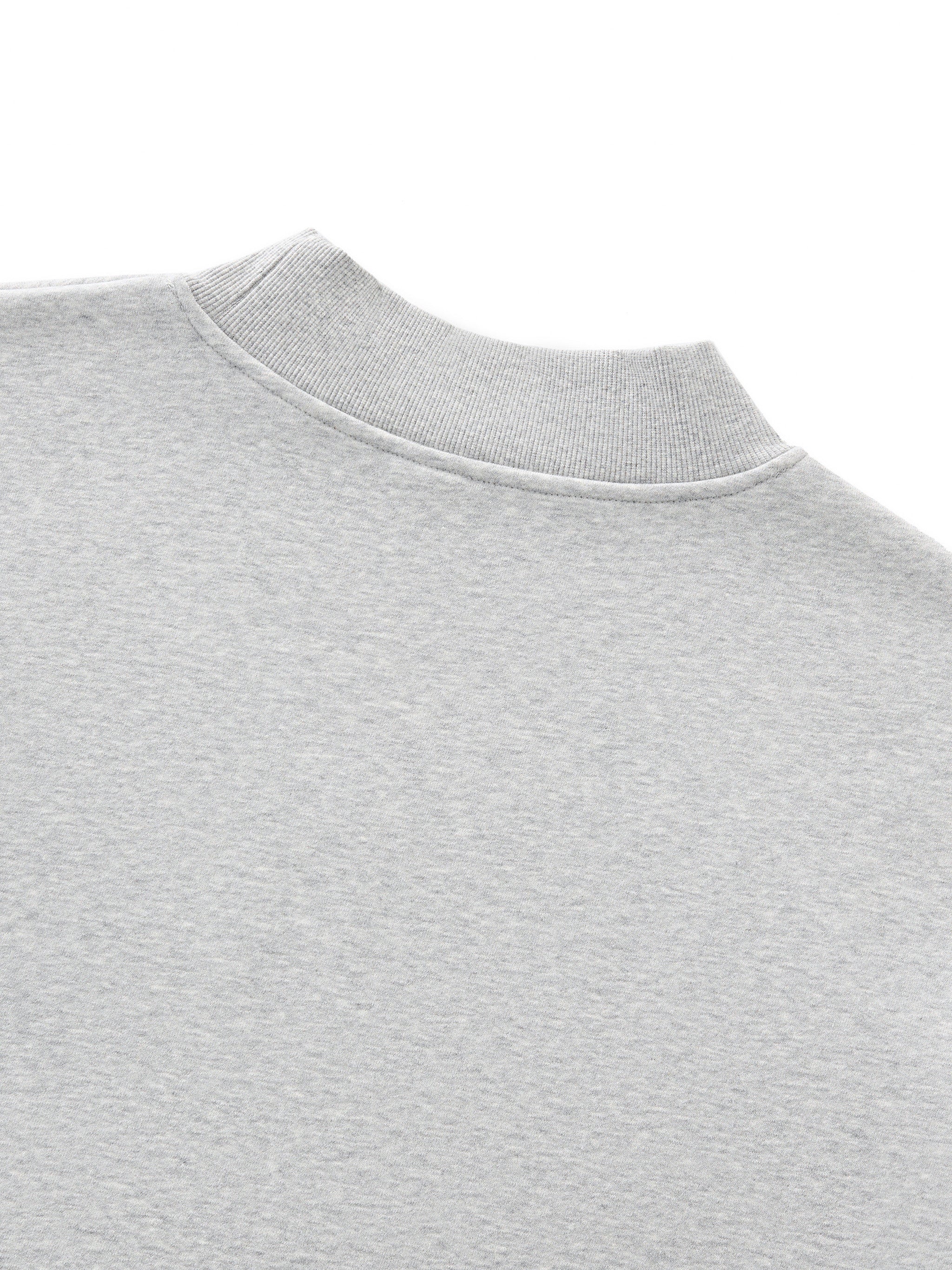 Essential Fleece Mock-Neck Crew Sweatshirt fabric detail view 5