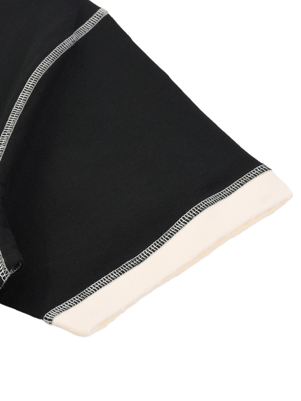 Contrast-Stitched Cotton T-Shirt fabric detail view 1