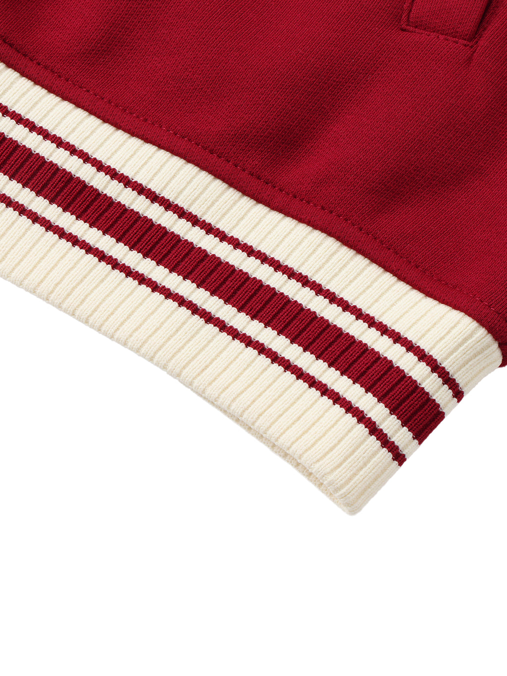 Contrast Raglan Sleeve Baseball Jacket fabric detail view 4