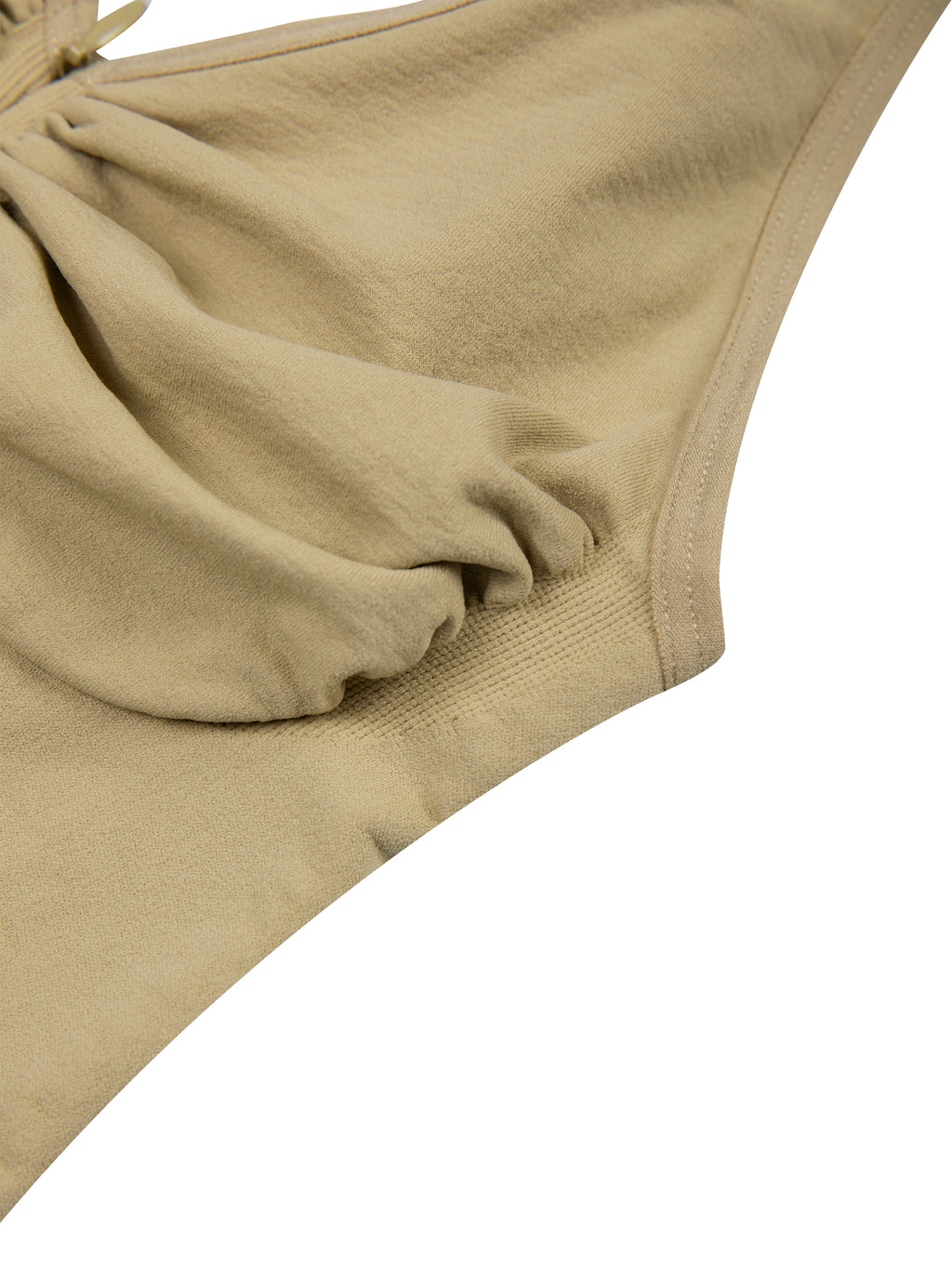 Women’s Full-Zip Ruched Bodysuit fabric detail view 3