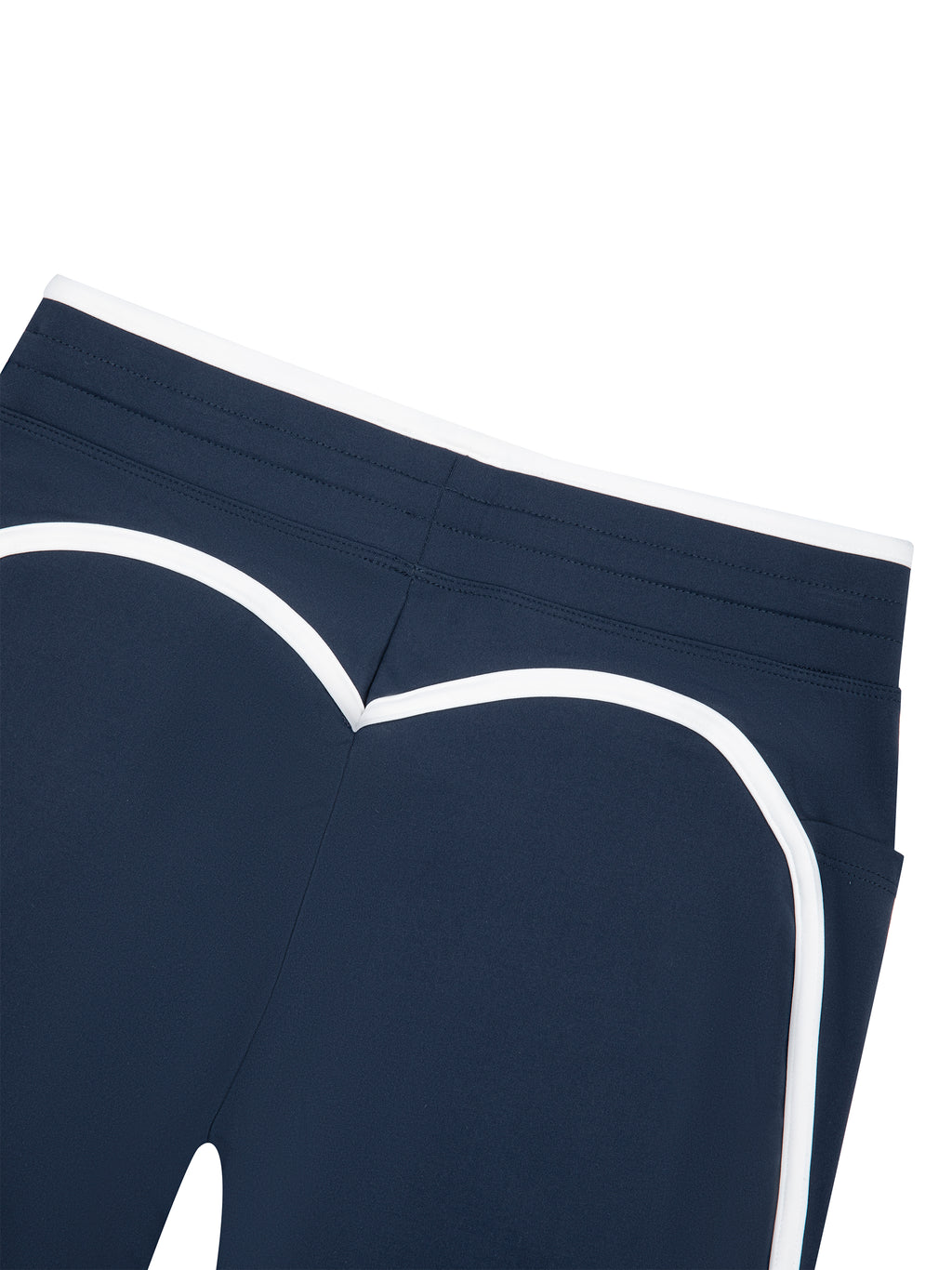 Women's High Rise Color Block Yoga Shorts fabric detail view 2