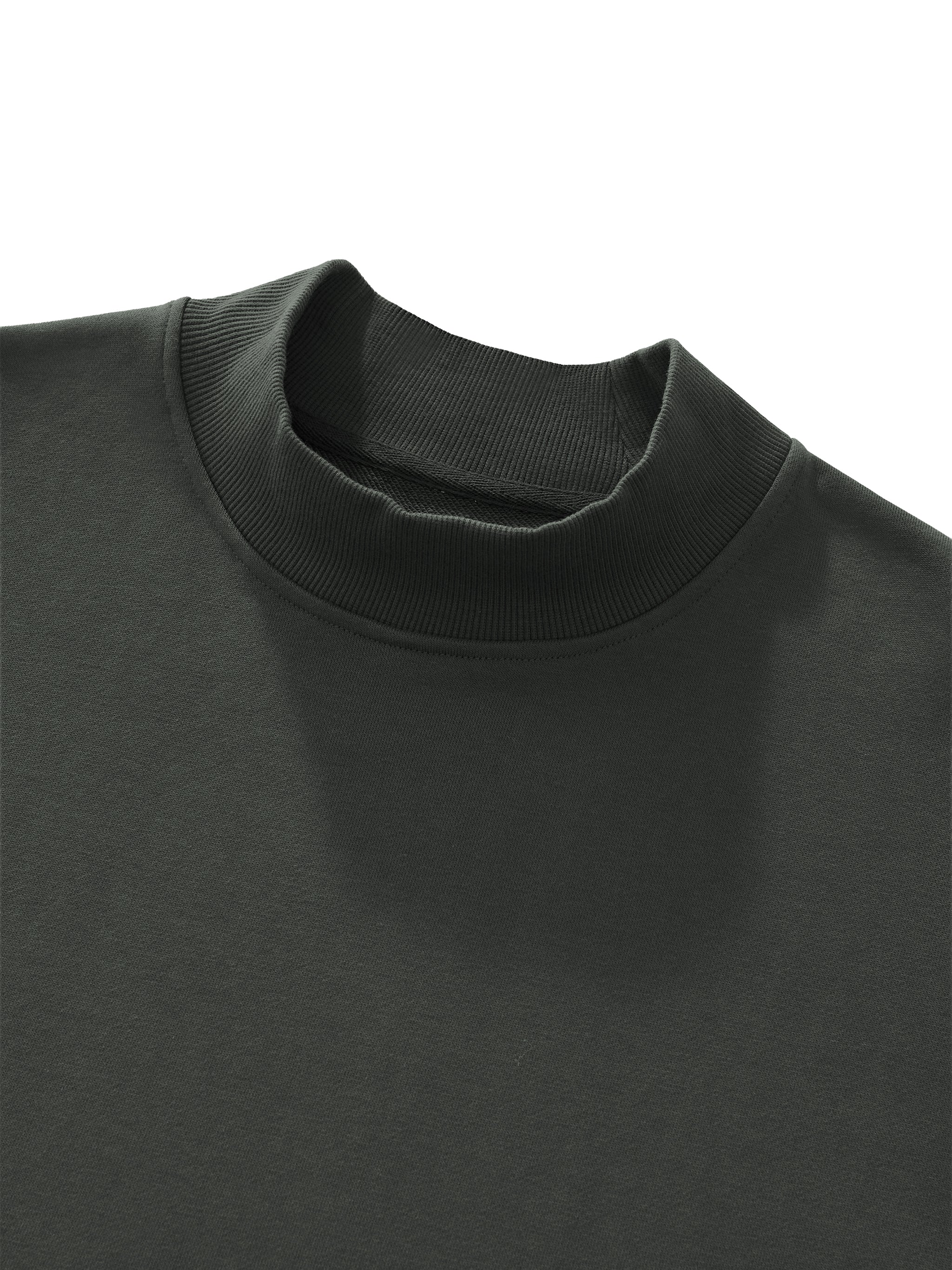 Unisex Mock Neck Raw Edge Boxy Sweatshirt fabric detail view 1