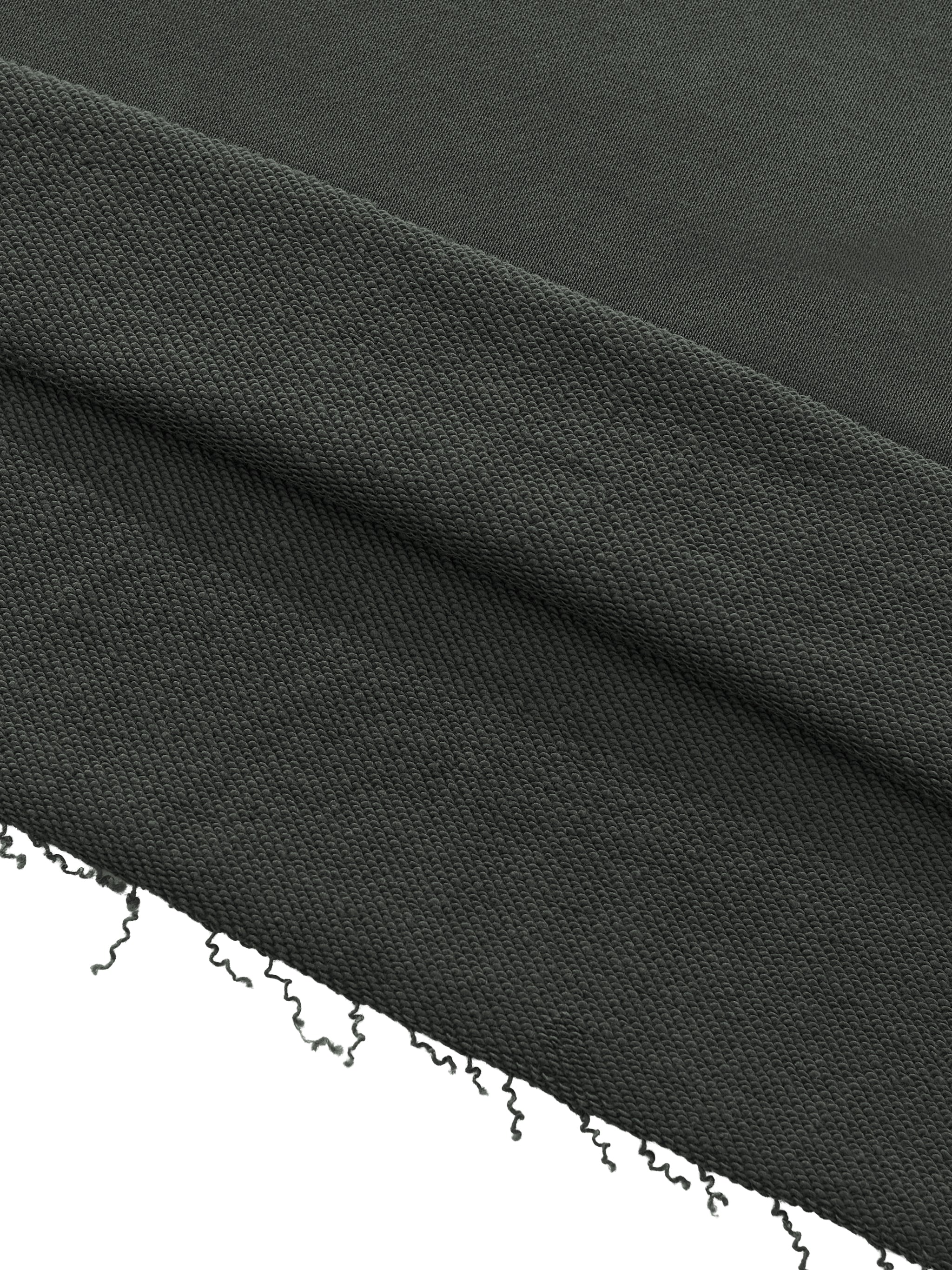 Unisex Mock Neck Raw Edge Boxy Sweatshirt fabric detail view 4