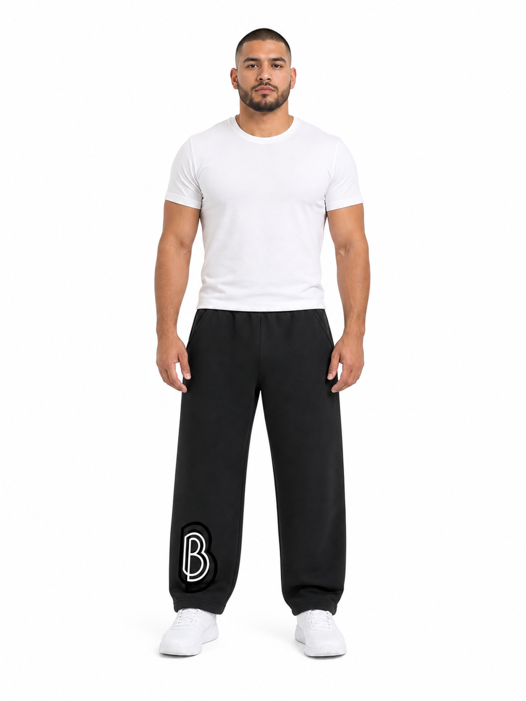 Mens Barrel Leg Sweatpants front model view
