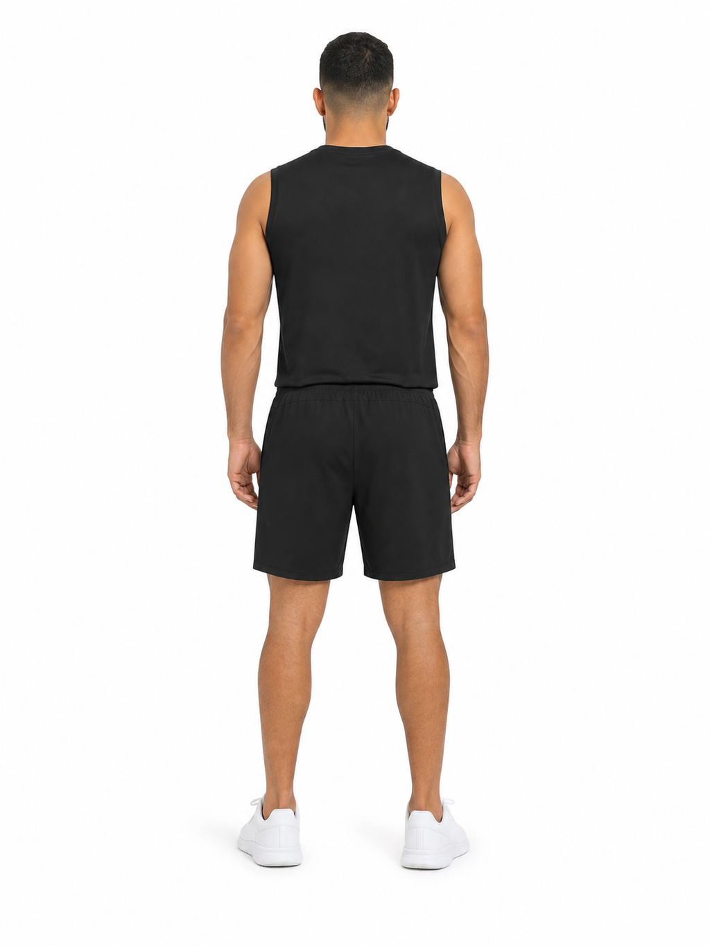 Men’s Drawstring Basketball Shorts back model view