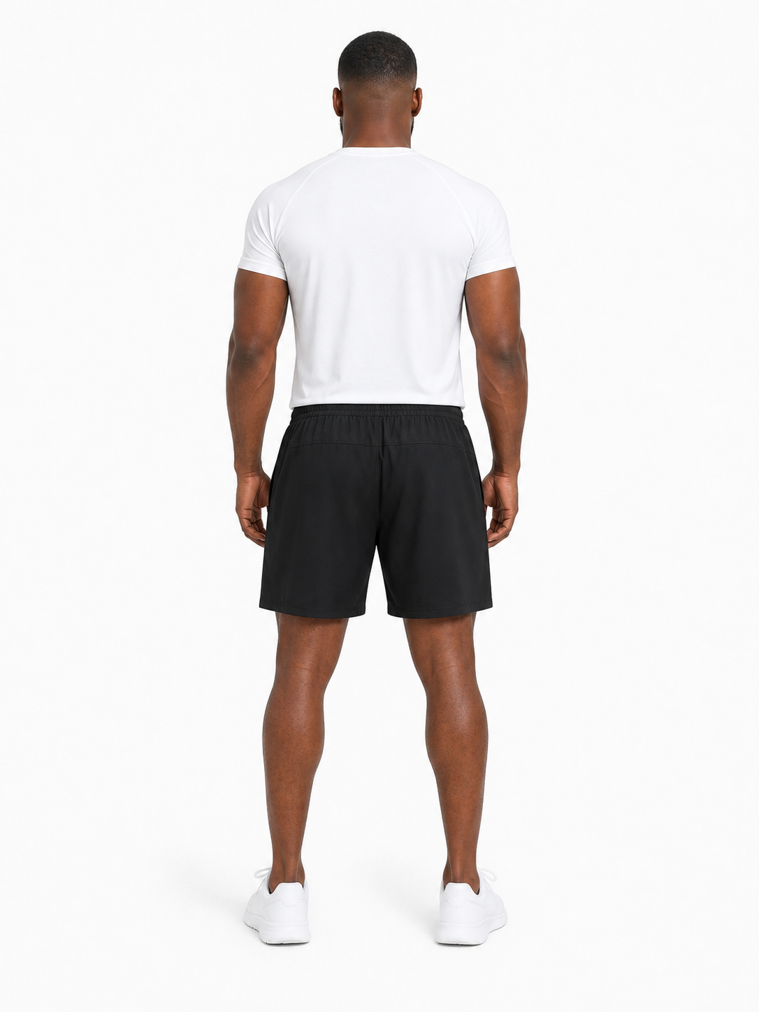 Men’s Drawstring Shorts back model view
